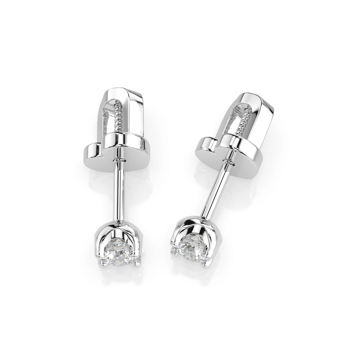 Cercei din Aur cu Diamante, Forma Rotund Briliant, 0,20 CT