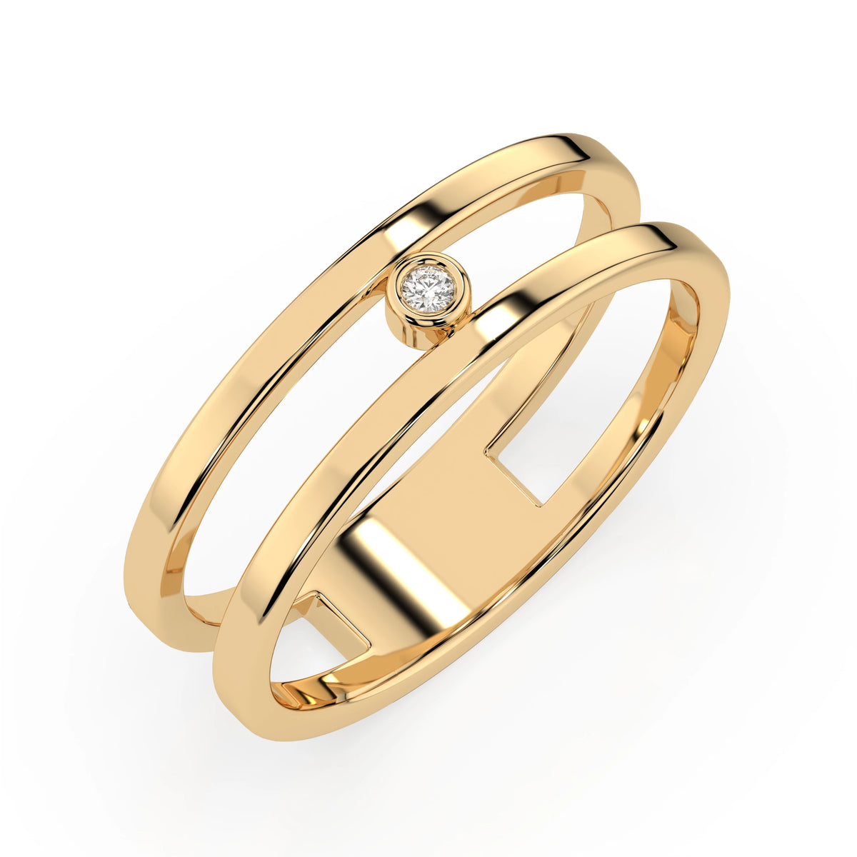 Inel din Aur cu Diamant, Forma Rotund Briliant, 0,02 CT