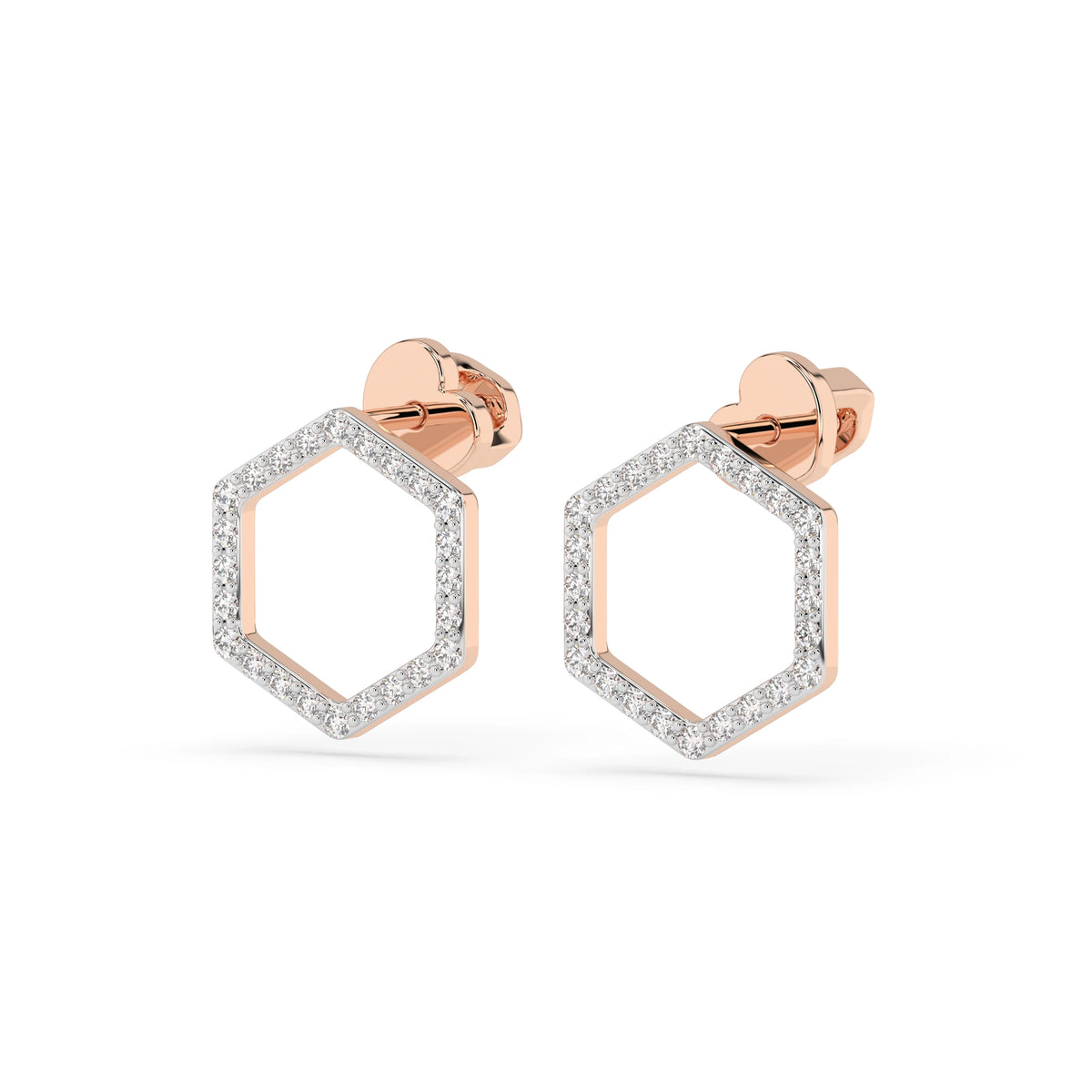 Cercei din Aur cu Diamante, Forma Rotund Briliant, 0,29 CT
