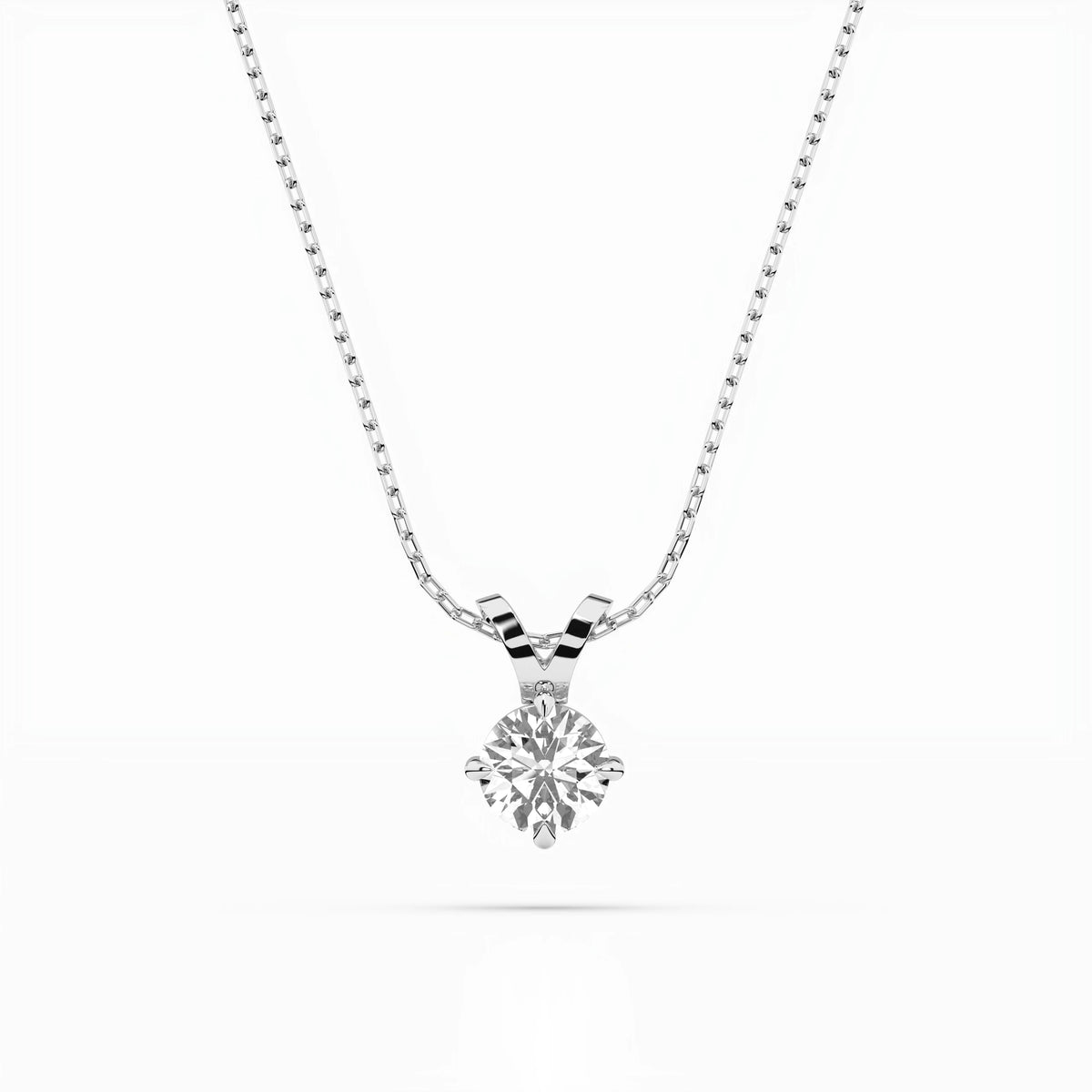 Colier din Aur cu Diamant, Forma Rotund Briliant, 0,40 CT