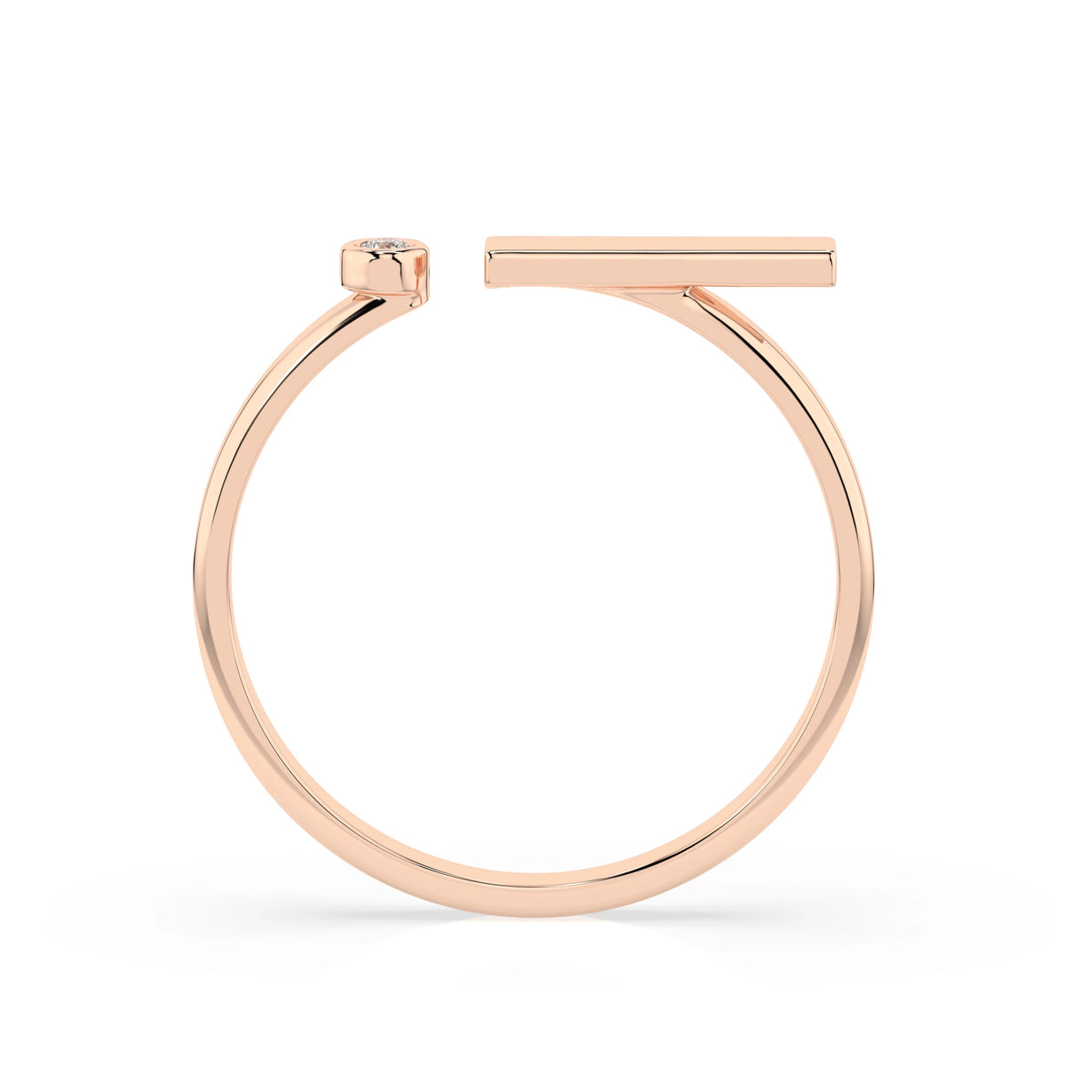 Inel din Aur cu Diamant, Forma Rotund Briliant, 0,02 CT