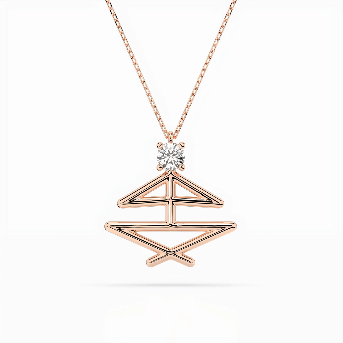 Colier din Aur cu Diamant, Forma Rotund Briliant, 0,10 CT