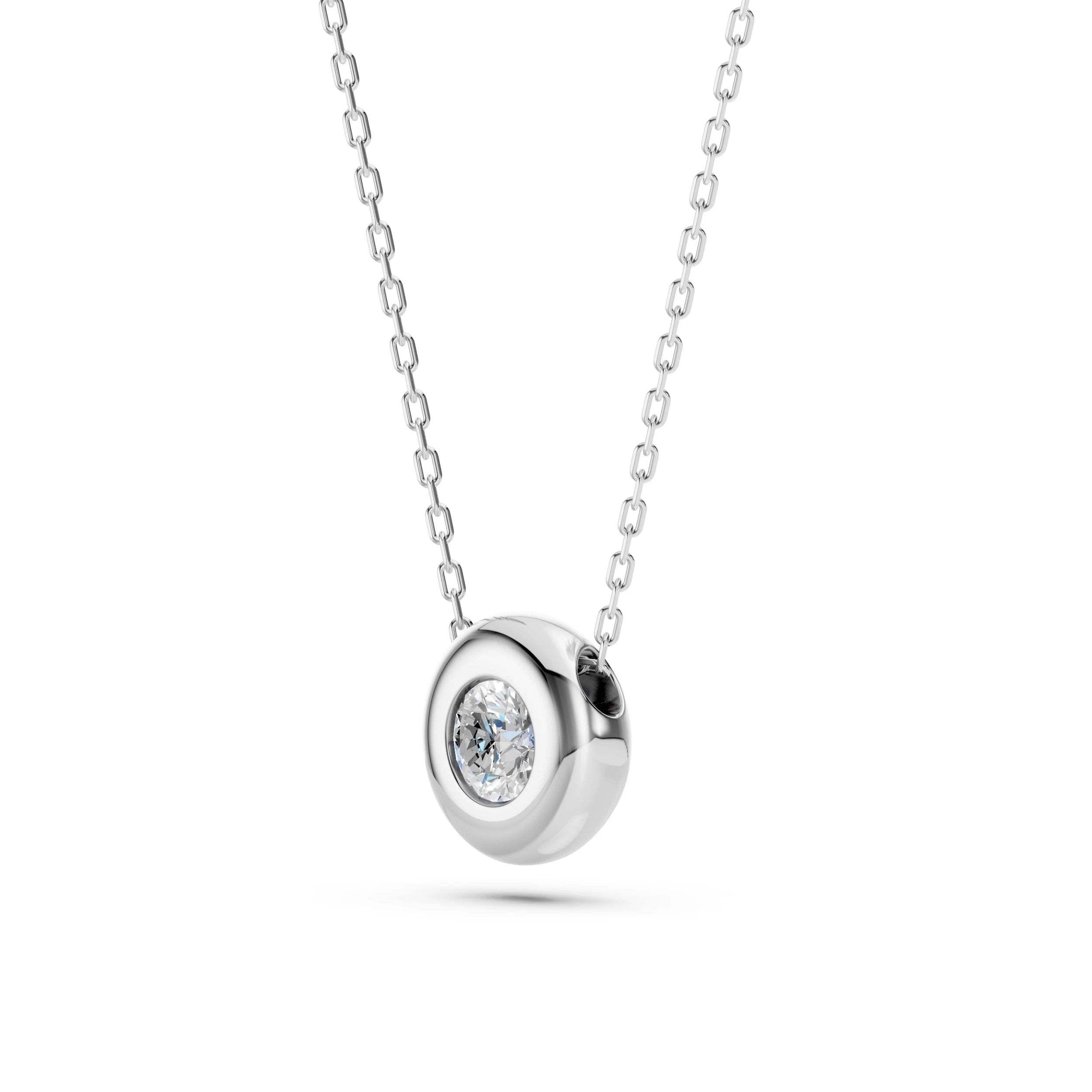 Colier din Aur cu Diamant Rotund Briliant 0.15 CT