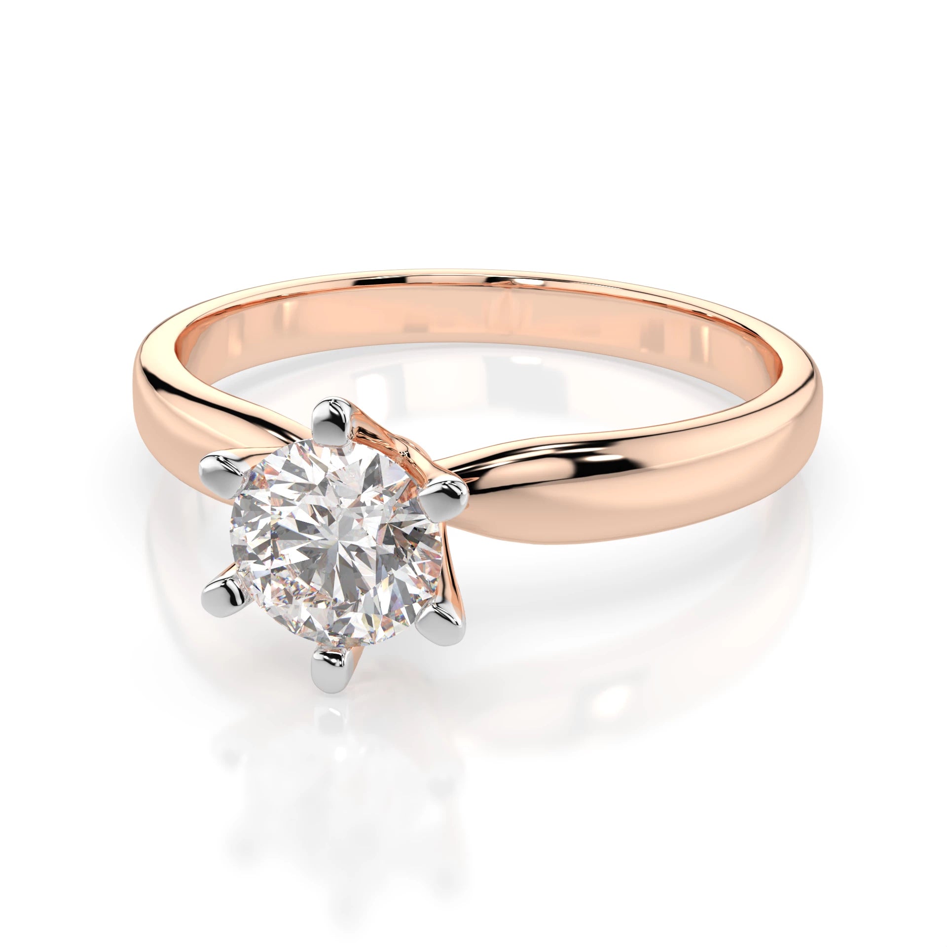 Inel de Logodnă Solitaire din Aur, Diamant Rotund Briliant 0.50 CT