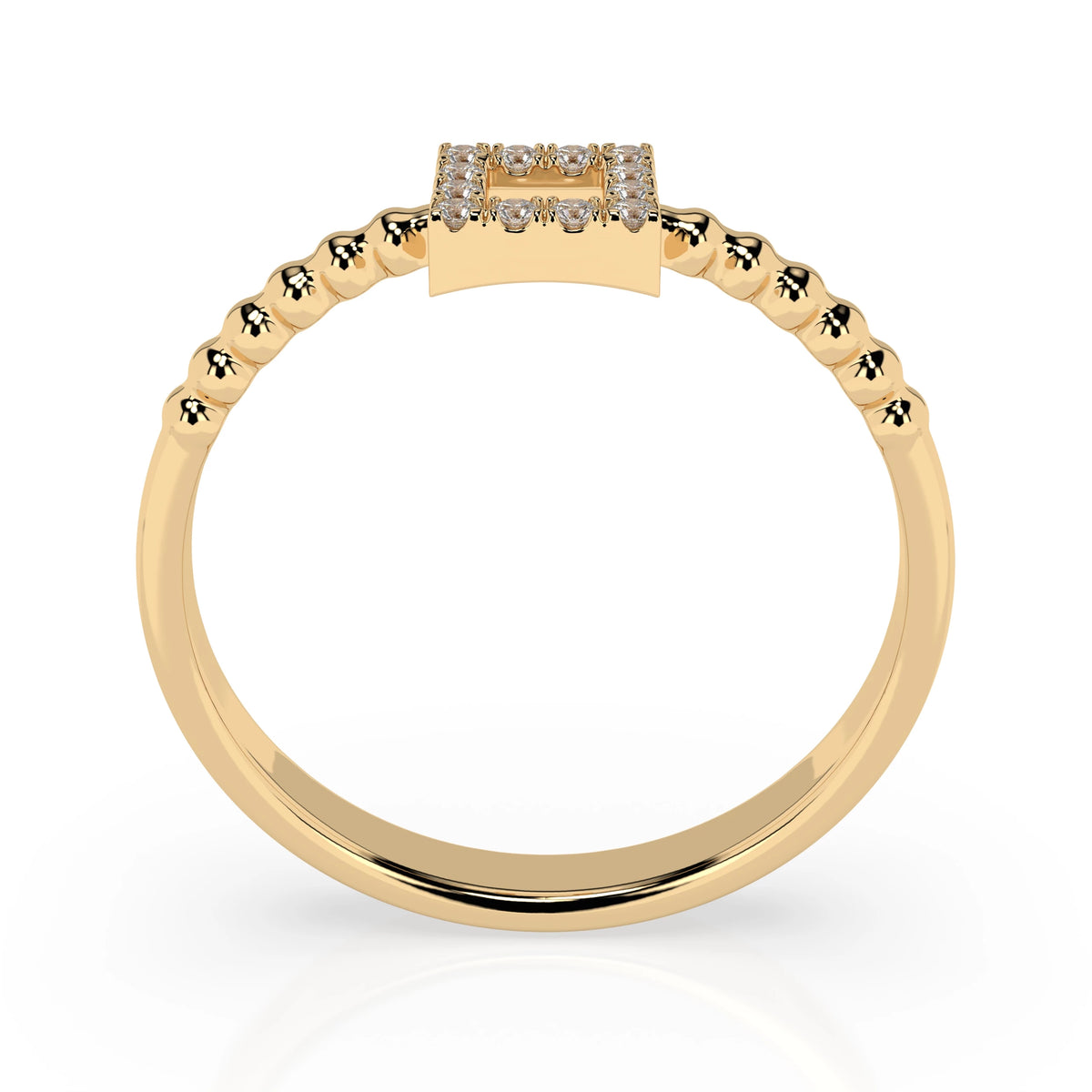 Inel din Aur cu Diamante, Forma Rotund Briliant, 0,07 CT