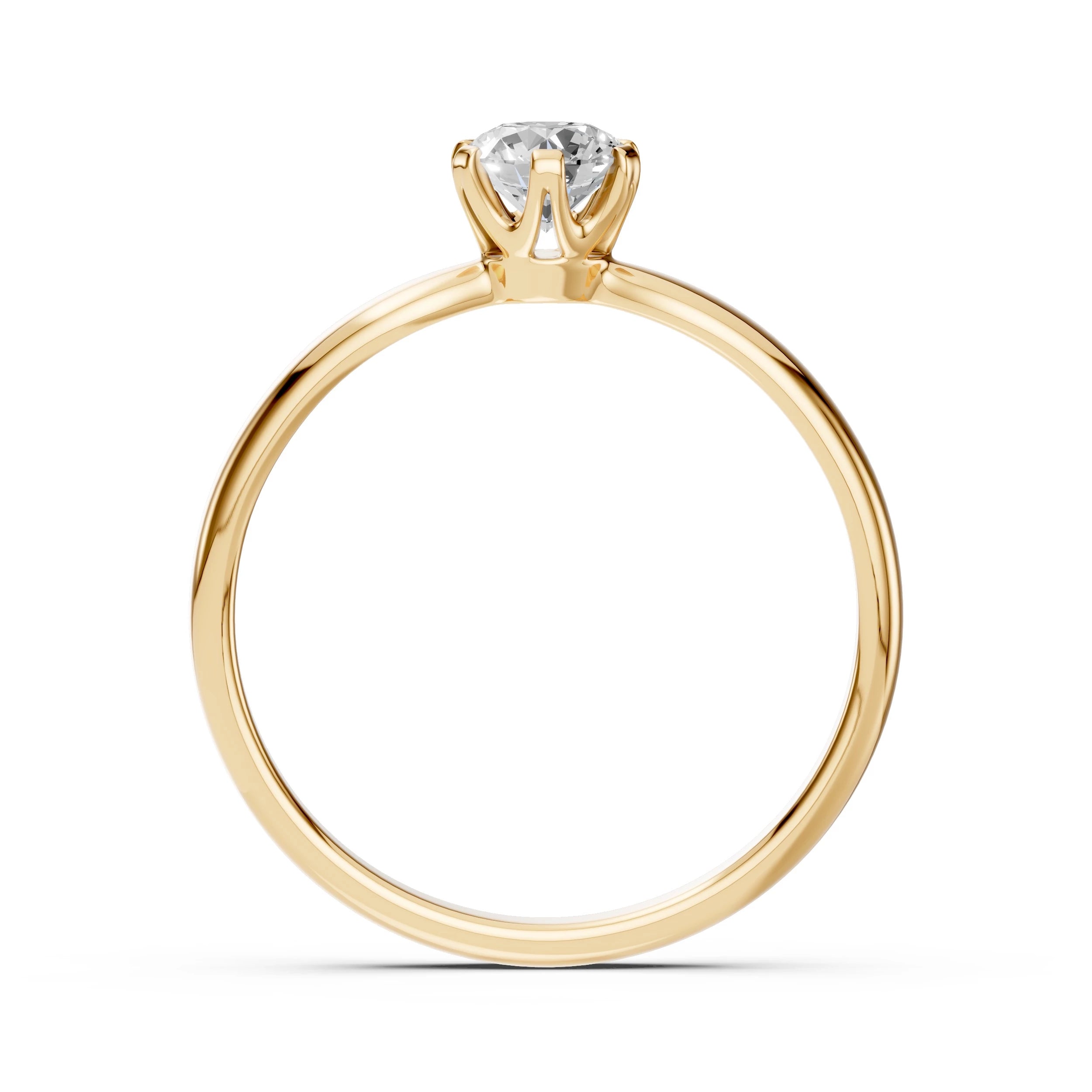 Inel de Logodnă Solitaire din Aur, Diamant Rotund Briliant 0.40 CT