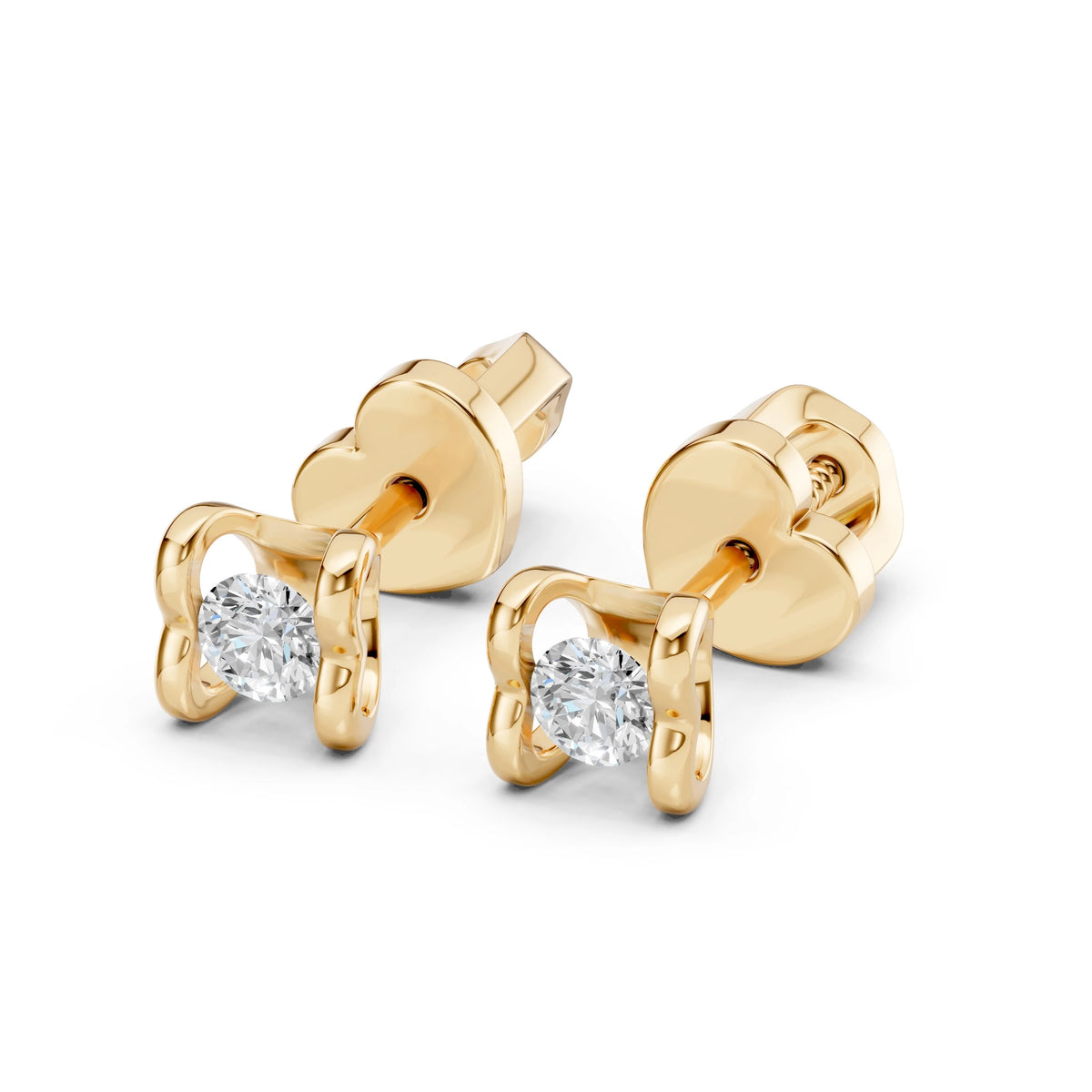 Cercei din Aur cu Diamante Rotunde Briliant 0.20 CT