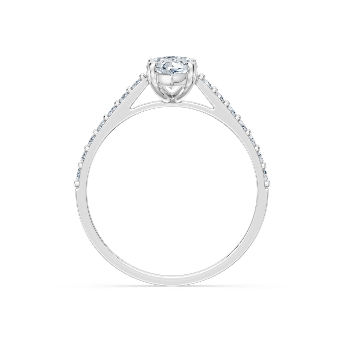 Inel de Logodnă din Aur cu Diamant Central Marquise și Diamante Laterale 1,28 CT