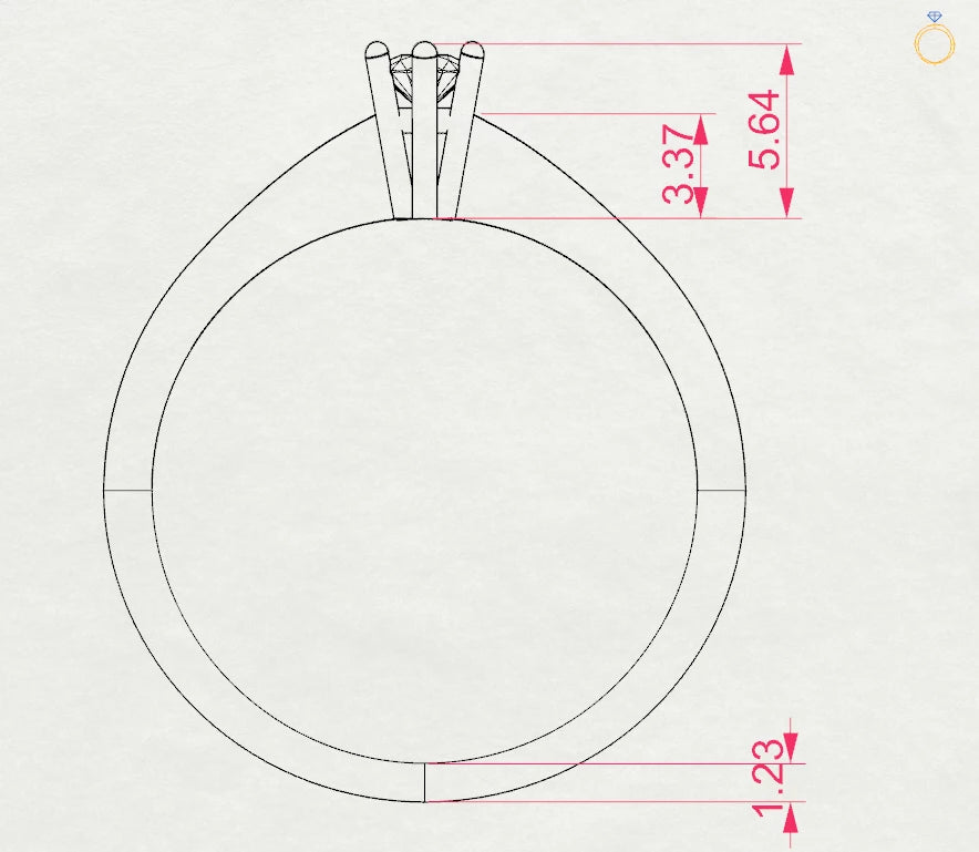 Inel de Logodnă Solitaire din Aur, Diamant Rotund Briliant 0.10 CT
