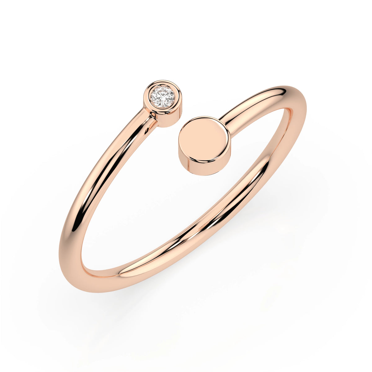 Inel din Aur cu Diamant, Forma Rotund Briliant, 0,02 CT