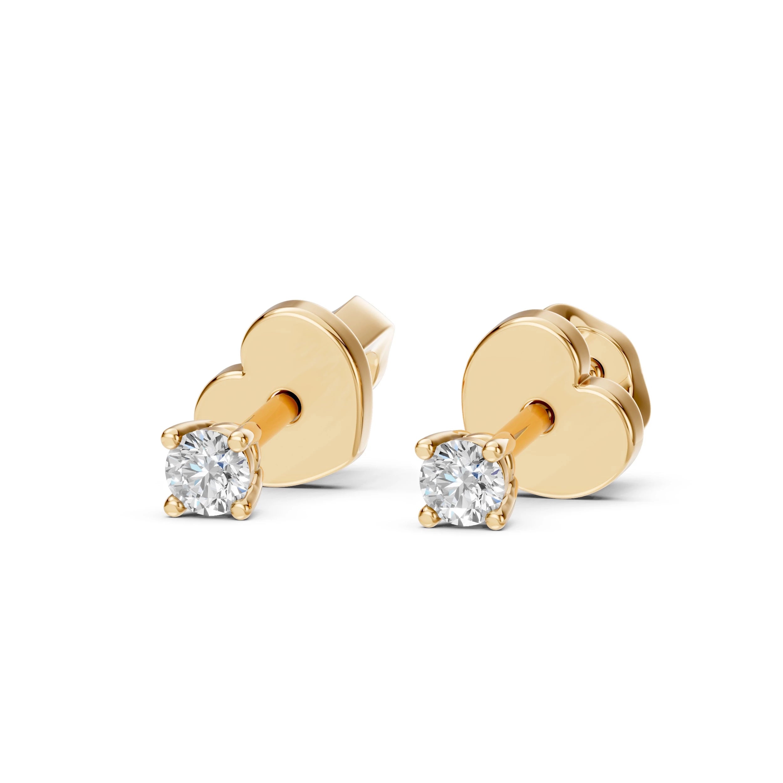 Cercei din Aur cu Diamante Rotunde Briliant 0.12 CT