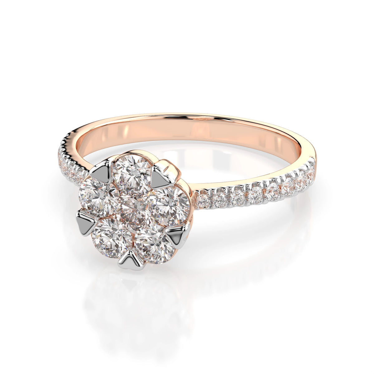 Inel din Aur cu Diamante, Forma Rotund Briliant, 0,79 CT