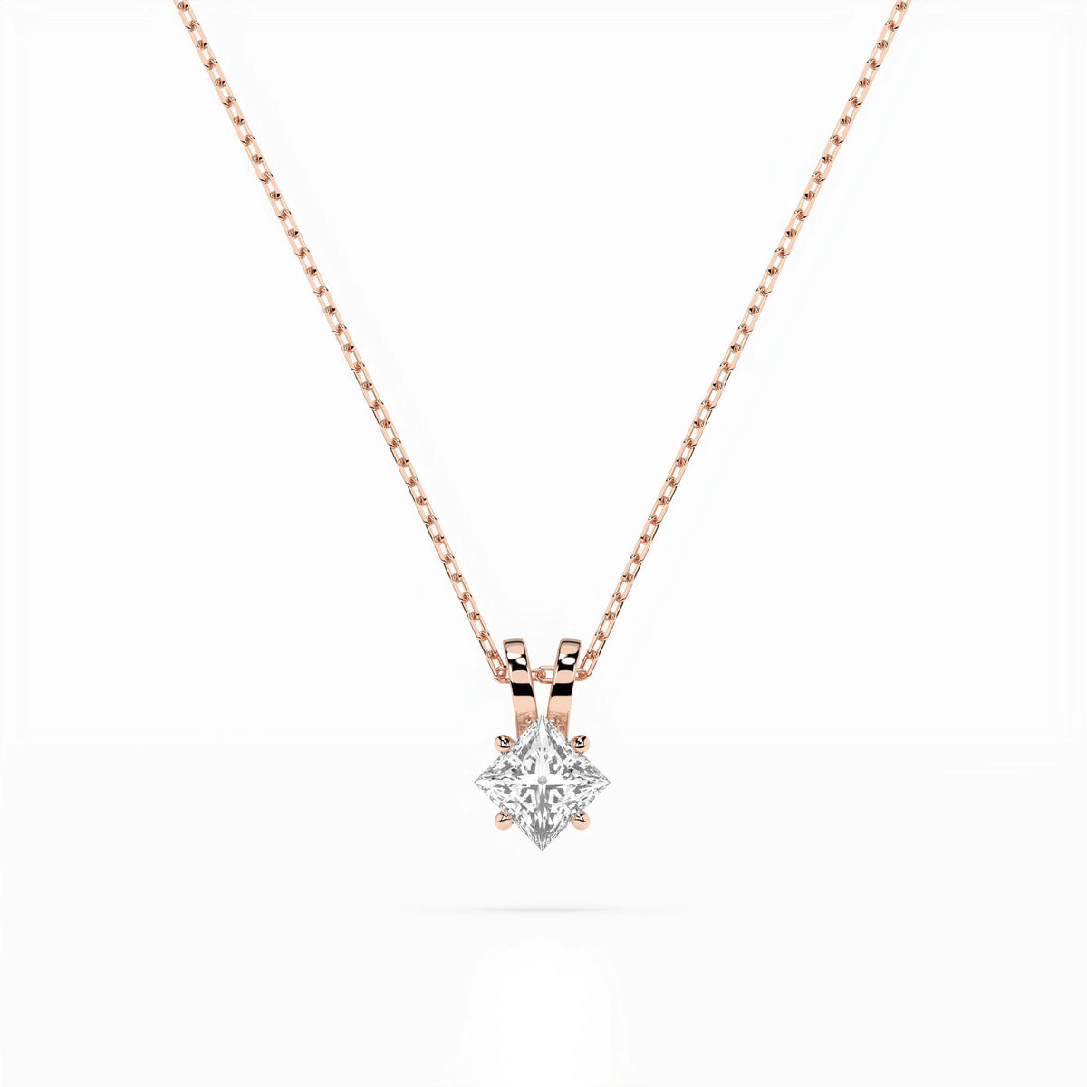 Colier din Aur cu Diamant, Forma Princess, 0,30 CT