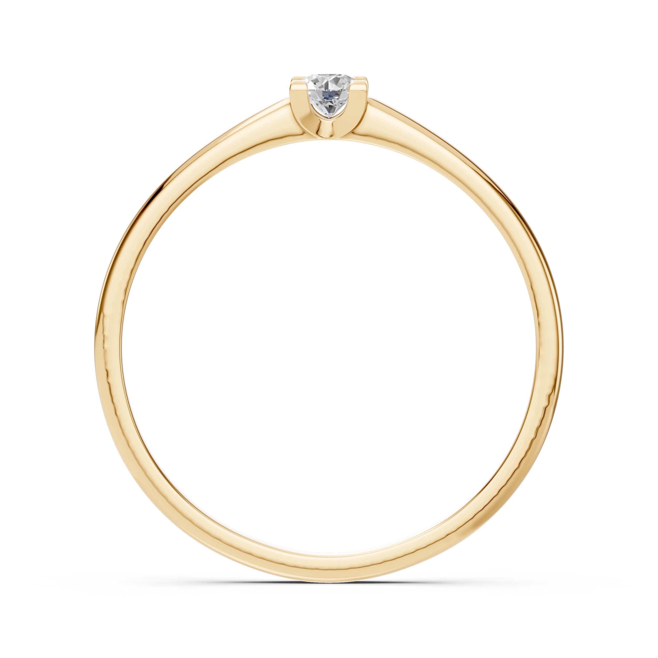Inel de Logodnă Solitaire din Aur, Diamant Rotund Briliant 0.10 CT