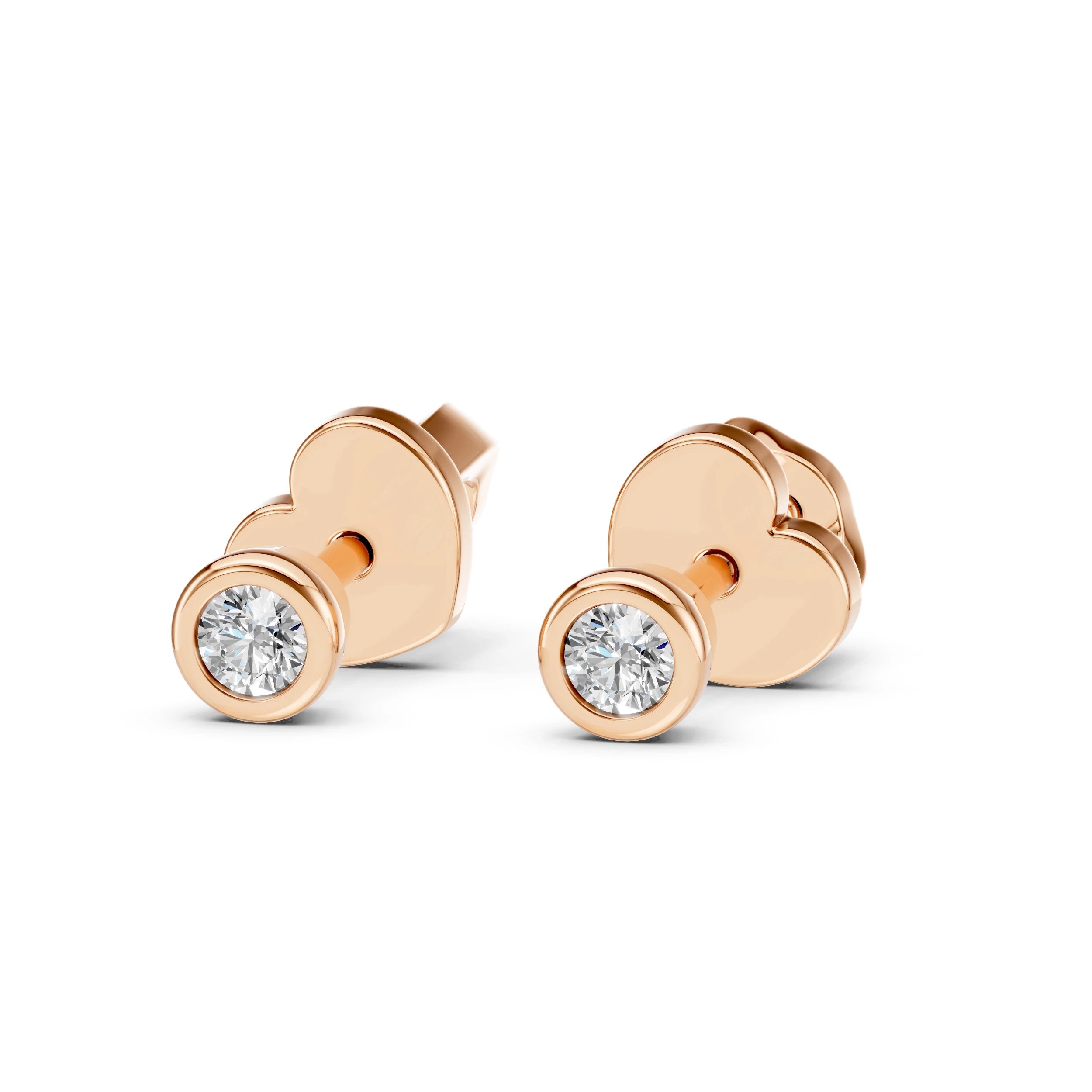Cercei din Aur cu Diamante Rotunde Briliant 0.09 CT