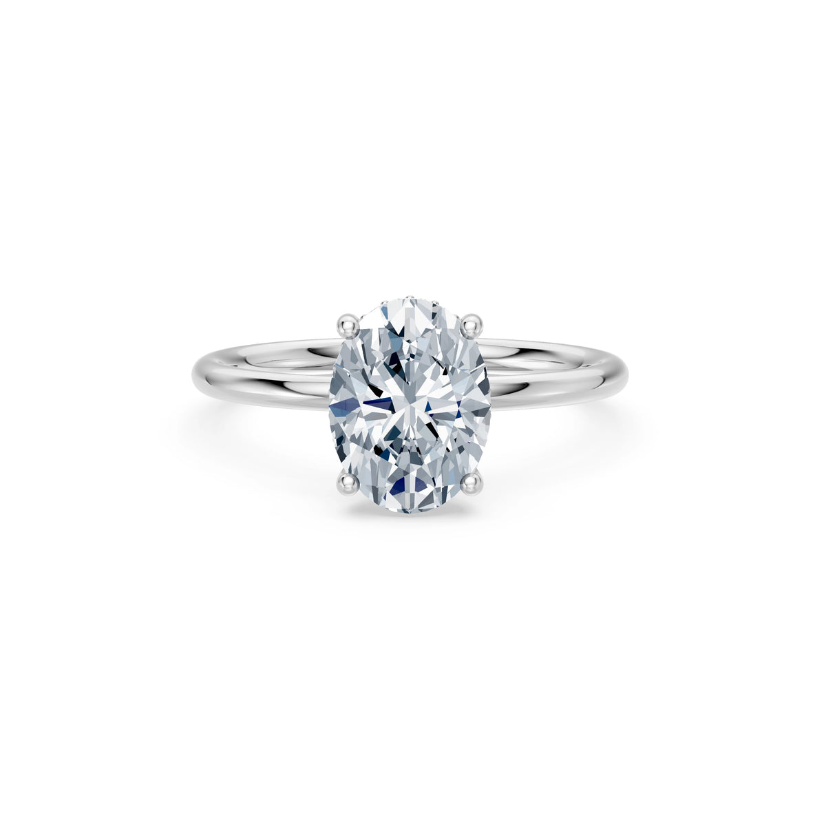 Inel de Logodnă Solitaire din Aur, Diamant Oval 2,00 CT