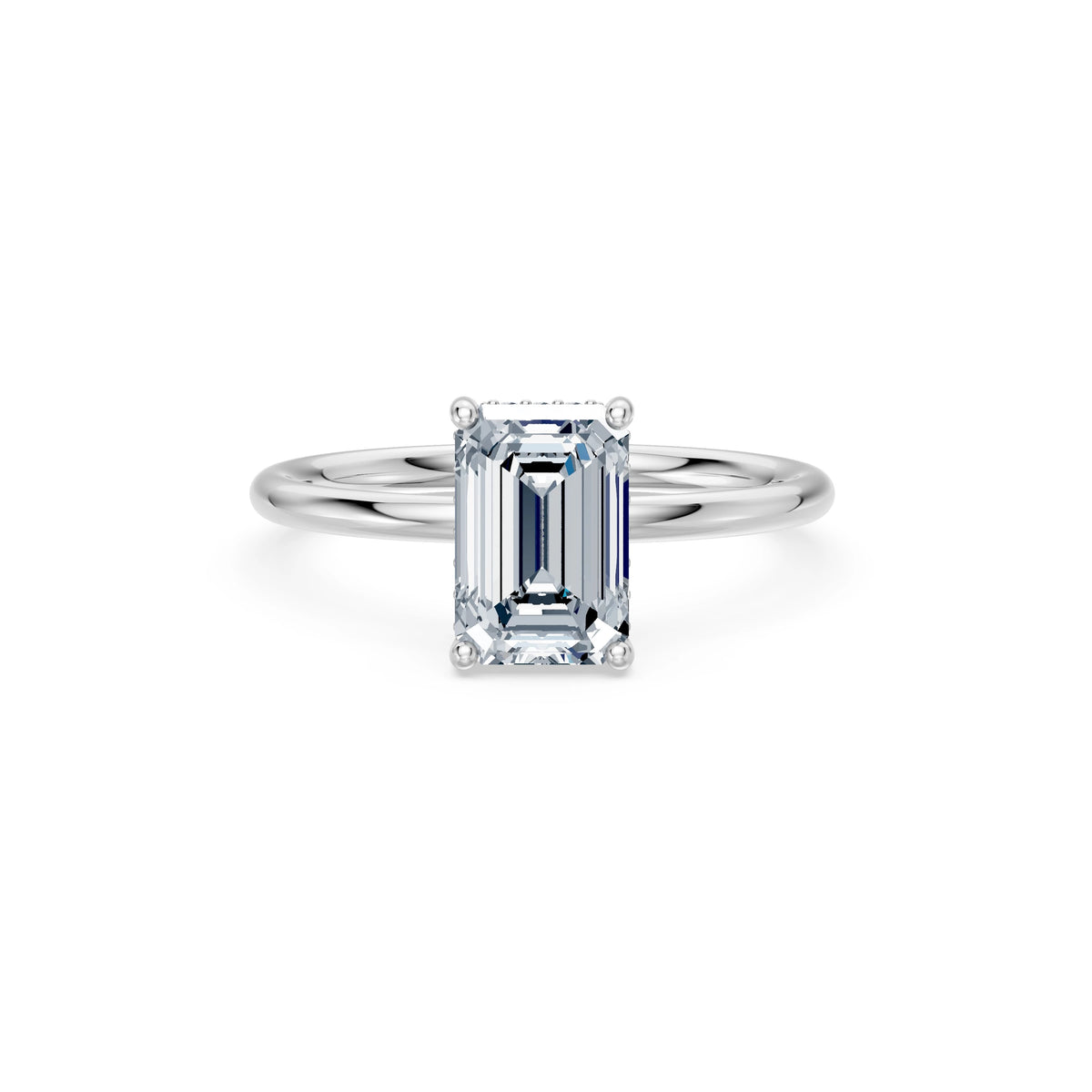 Inel de Logodnă Solitaire din Aur, Diamant Emerald 2,00 CT