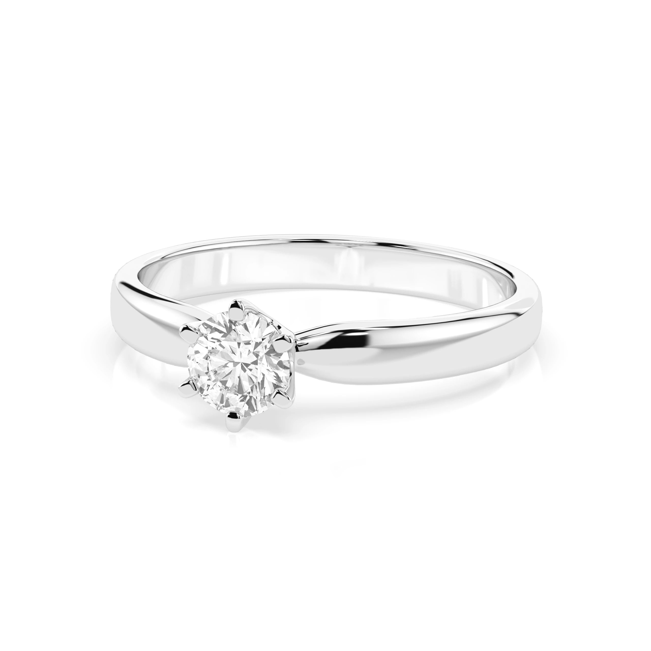 Inel de Logodnă Solitaire din Aur, Diamant Rotund Briliant 0.30 CT