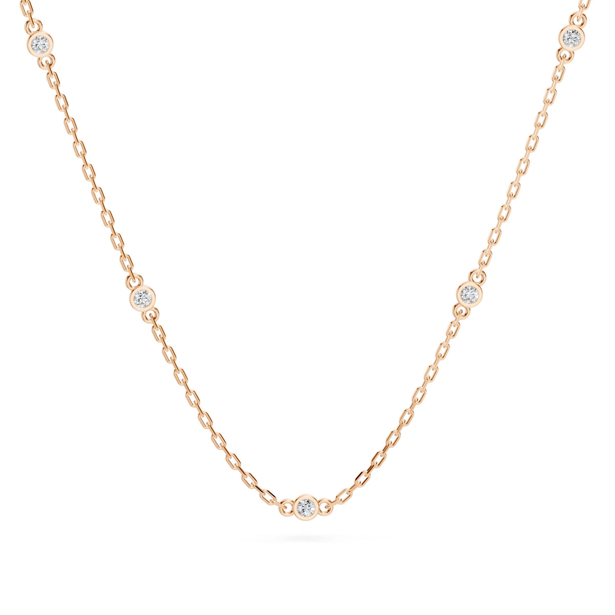 Colier din Aur cu Diamante, Forma Rotund Briliant, 0,07 CT