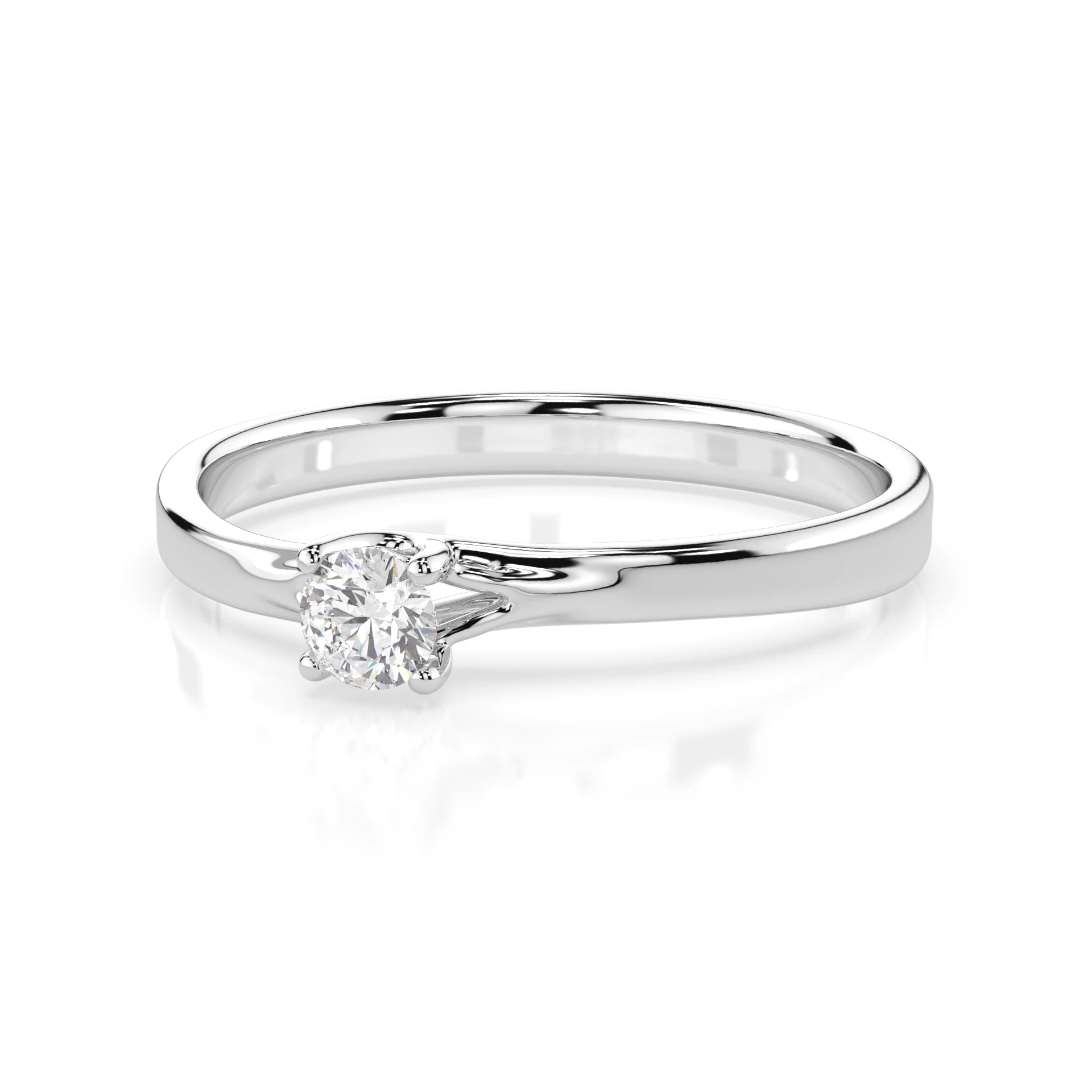 Inel de Logodnă Solitaire din Aur, Diamant Rotund Briliant 0.10 CT