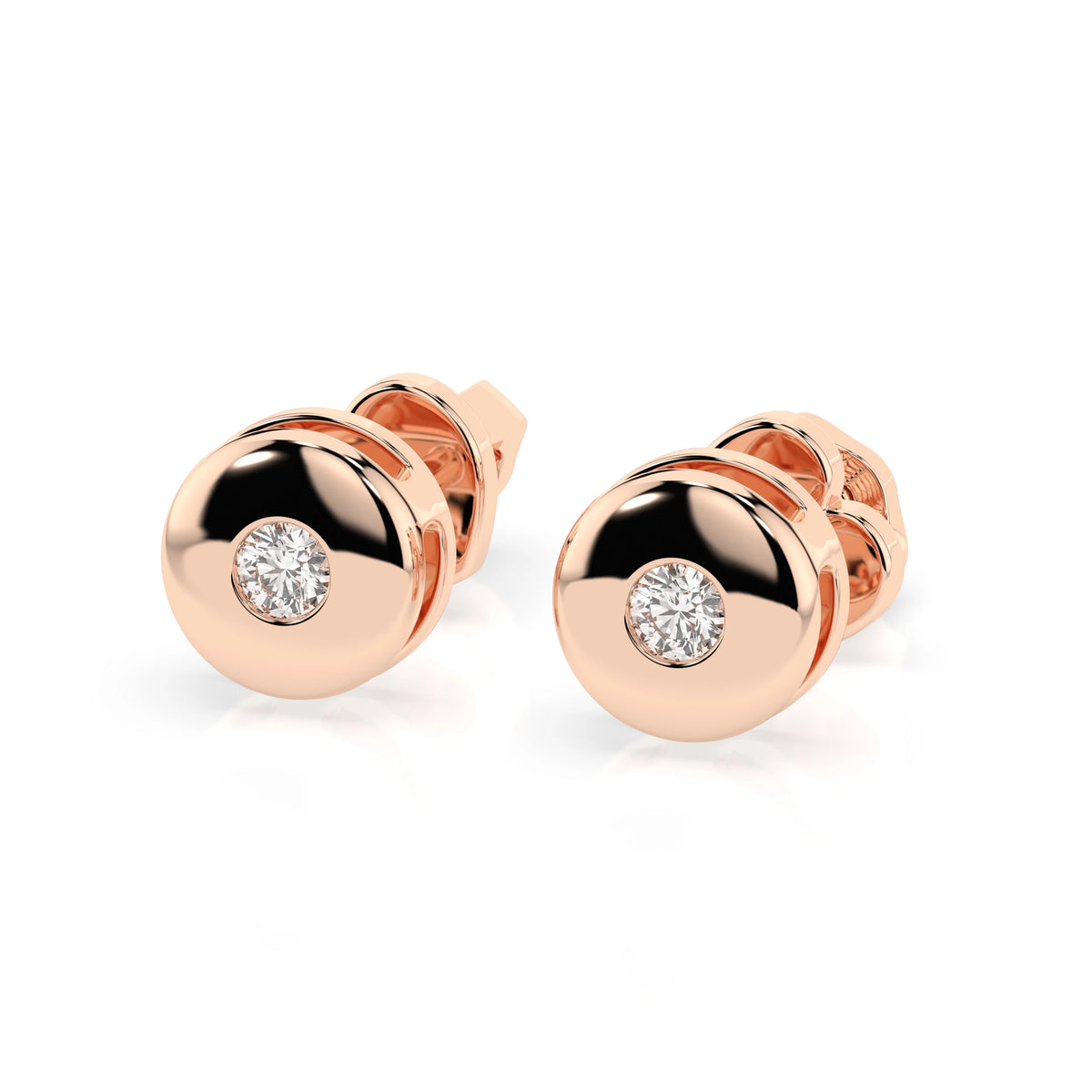 Cercei din Aur cu Diamante Rotunde Briliant 0.08 CT