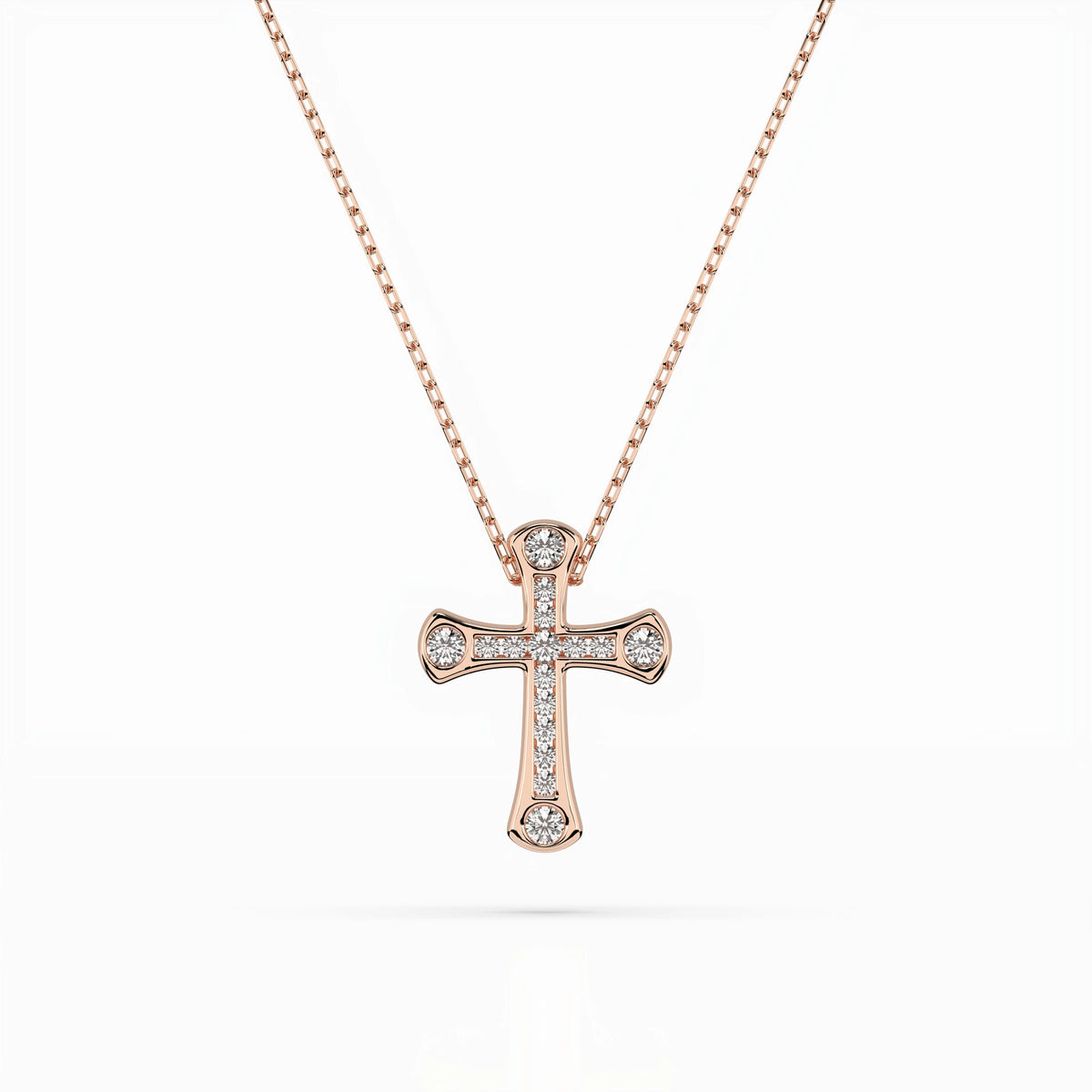 Colier din Aur cu Diamante, Forma Rotund Briliant, 0,13 CT