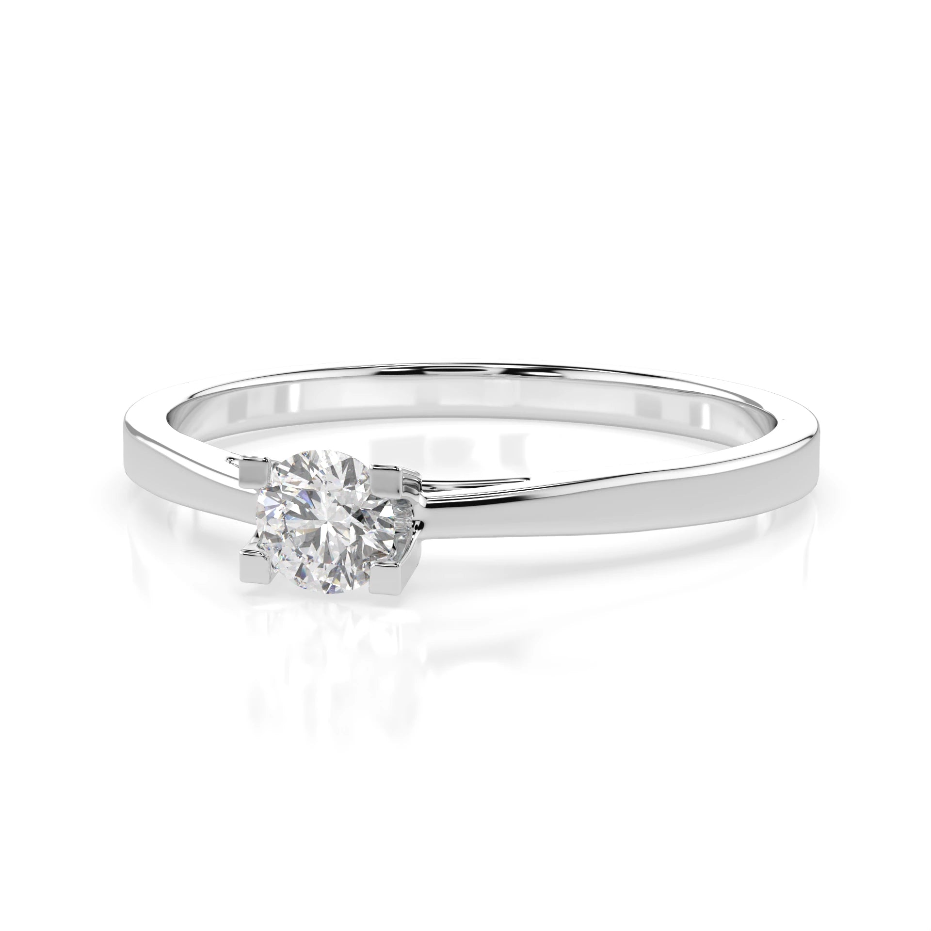 Inel de Logodnă Solitaire din Aur, Diamant Rotund Briliant 0.15 CT