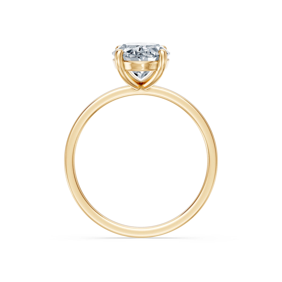 Inel de Logodnă Solitaire din Aur, Diamant Oval 2,00 CT
