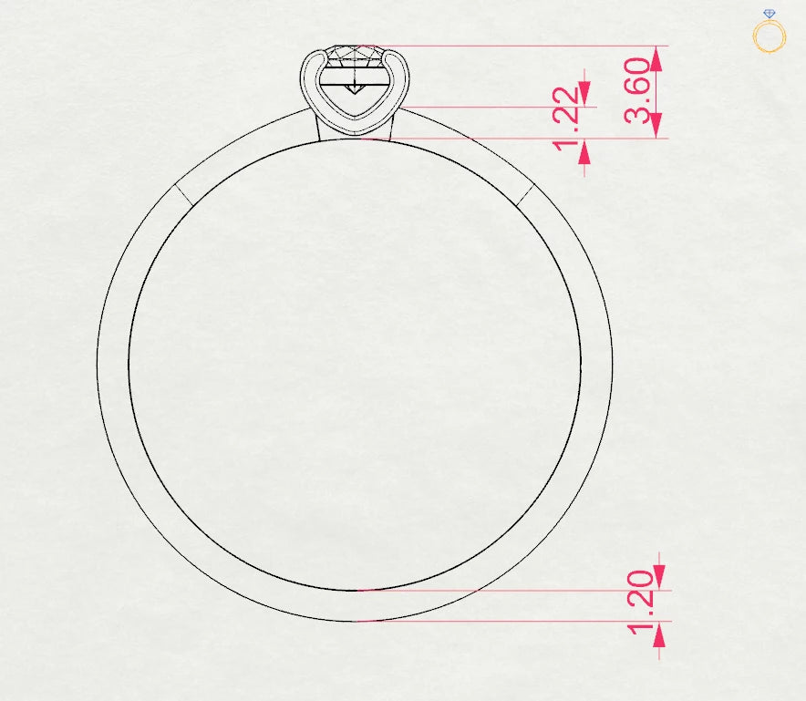 Inel de Logodnă Solitaire din Aur, Diamant Rotund Briliant 0.10 CT