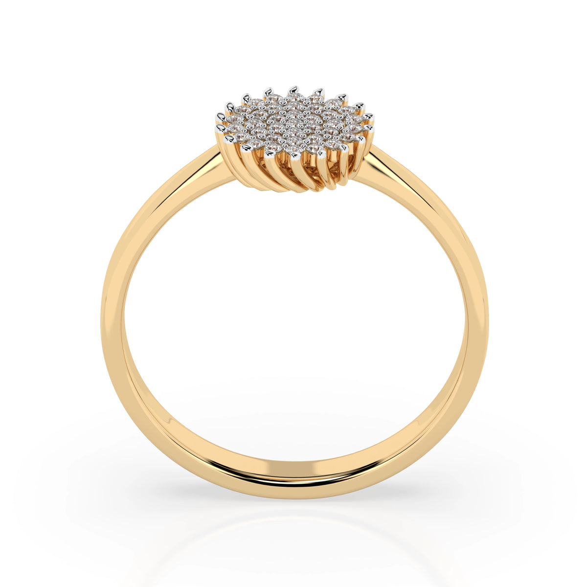 Inel din Aur cu Diamante, Forma Rotund Briliant, 0,15 CT