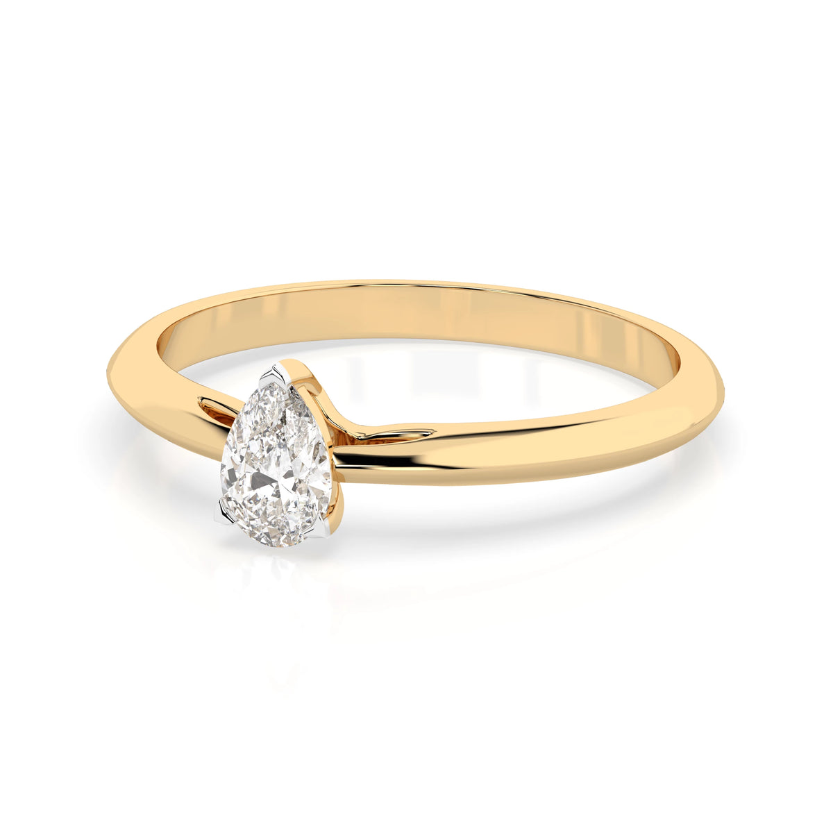 Inel de Logodnă Solitaire din Aur, Diamant Pear 0,30 CT