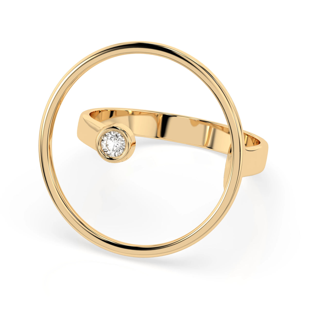 Inel din Aur cu Diamant, Forma Rotund Briliant, 0,03 CT