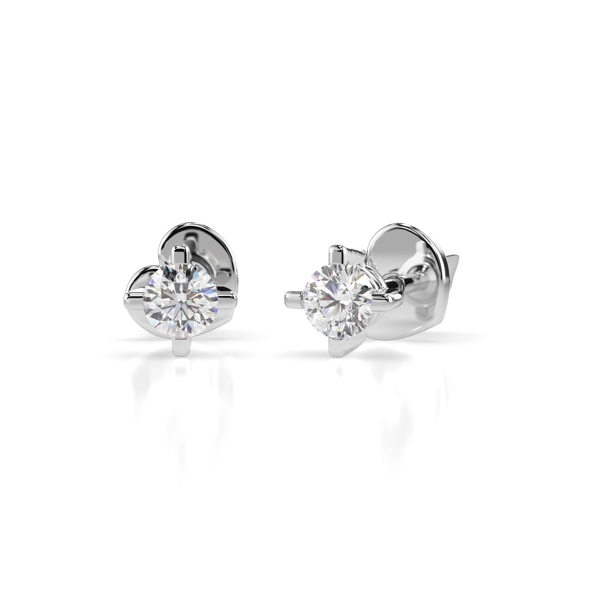 Cercei din Aur cu Diamante, Forma Rotund Briliant, 0,20 CT