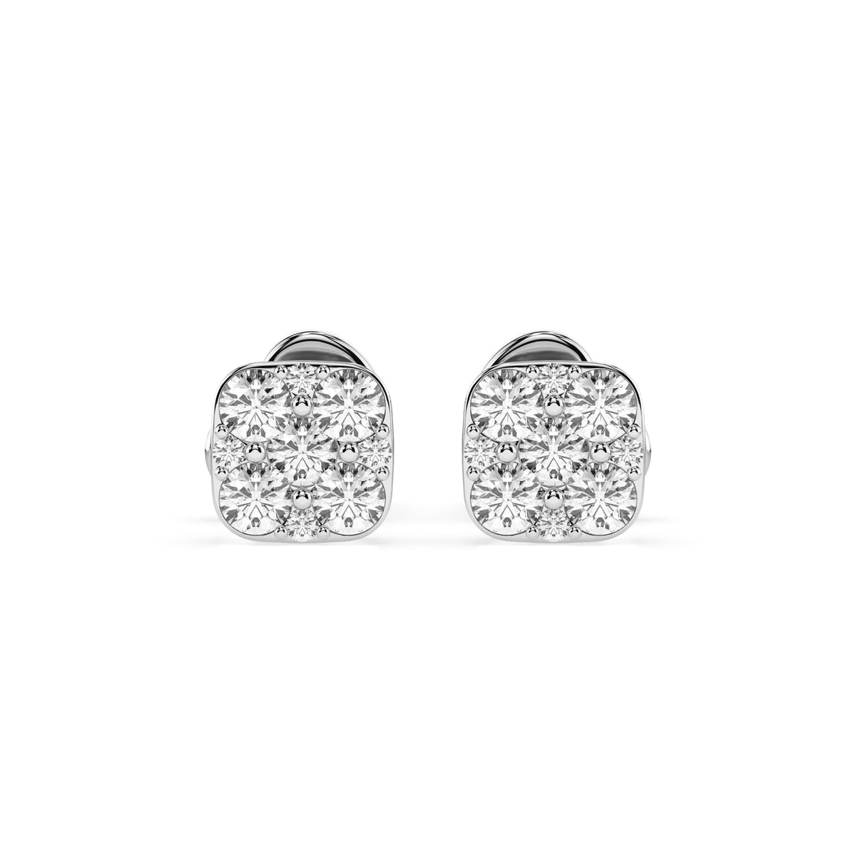 Cercei din Aur cu Diamante, Forma Rotund Briliant, 0,38 CT