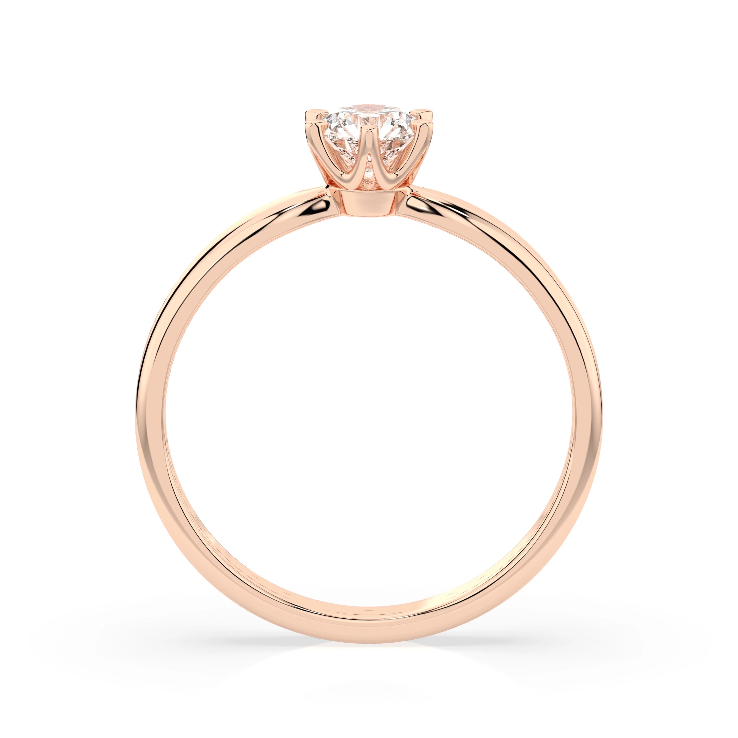 Inel de Logodnă Solitaire din Aur, Diamant Rotund Briliant 0.30 CT