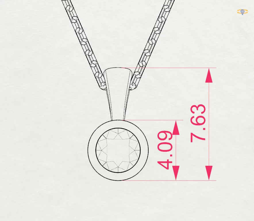 Colier din Aur cu Diamant Rotund Briliant 0.10 CT