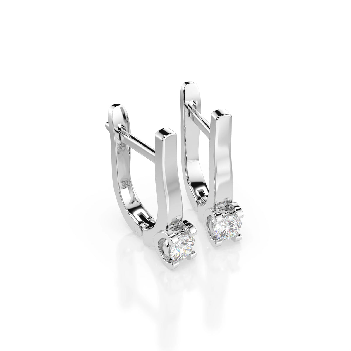 Cercei din Aur cu Diamante, Forma Rotund Briliant, 0,20 CT
