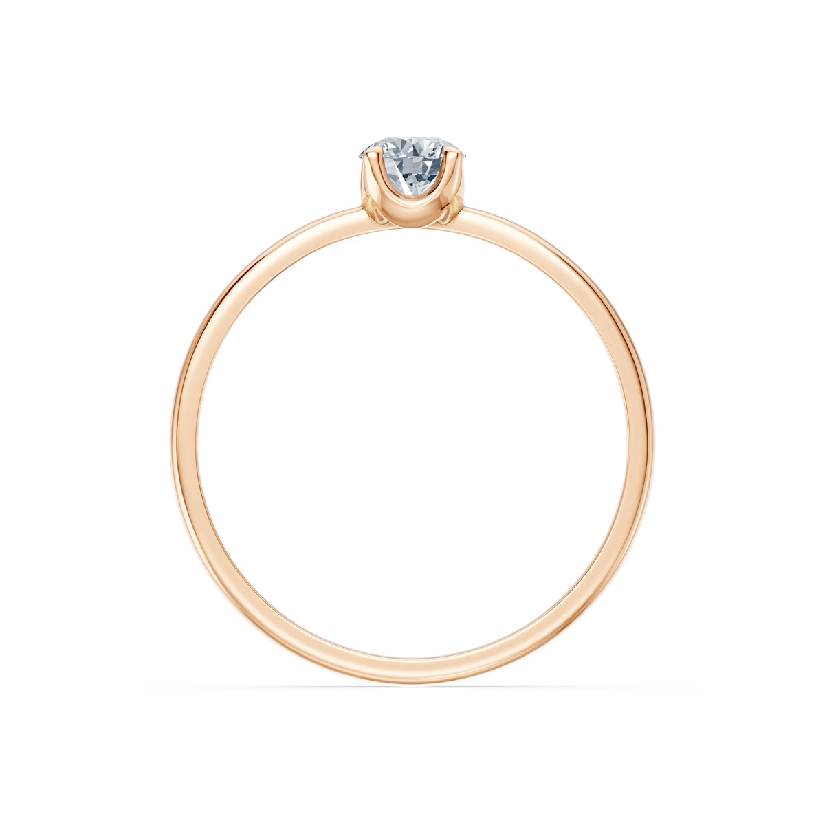 Inel de Logodnă Solitaire din Aur, Diamant Rotund Briliant 0,30 CT