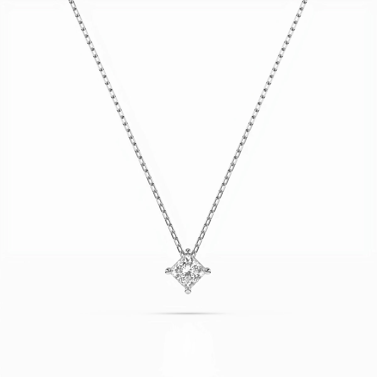 Colier din Aur cu Diamant, Forma Princess, 0,10 CT