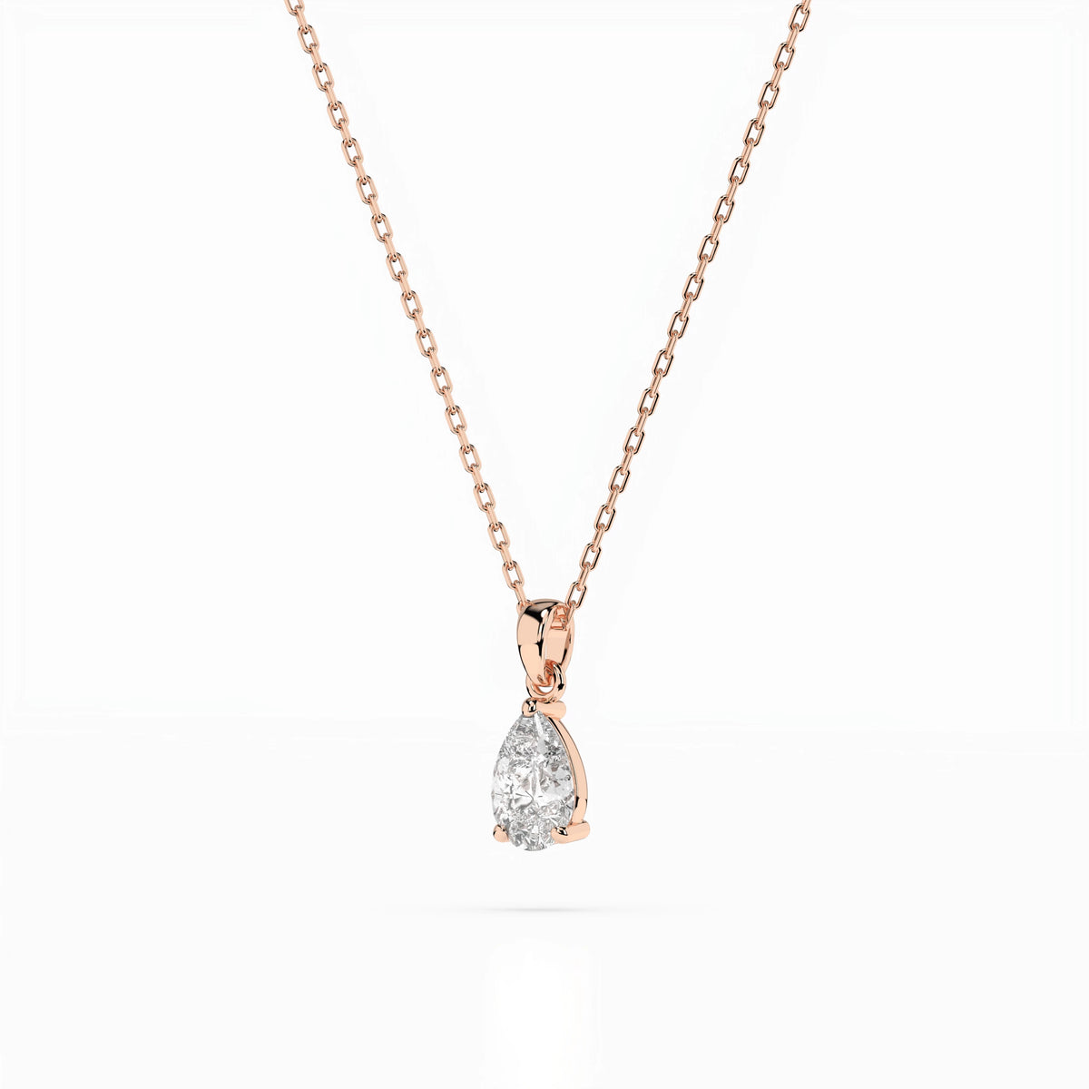 Colier din Aur cu Diamant, Forma Pear, 0,30 CT