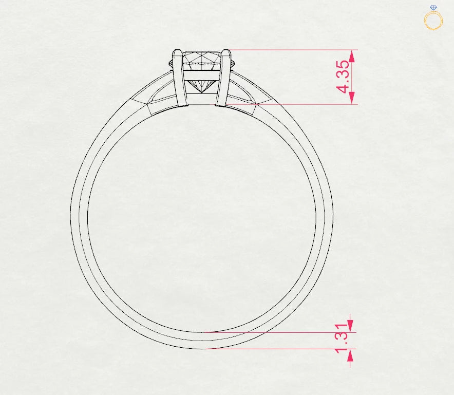 Inel de Logodnă Solitaire din Aur, Diamant Rotund Briliant 0.50 CT