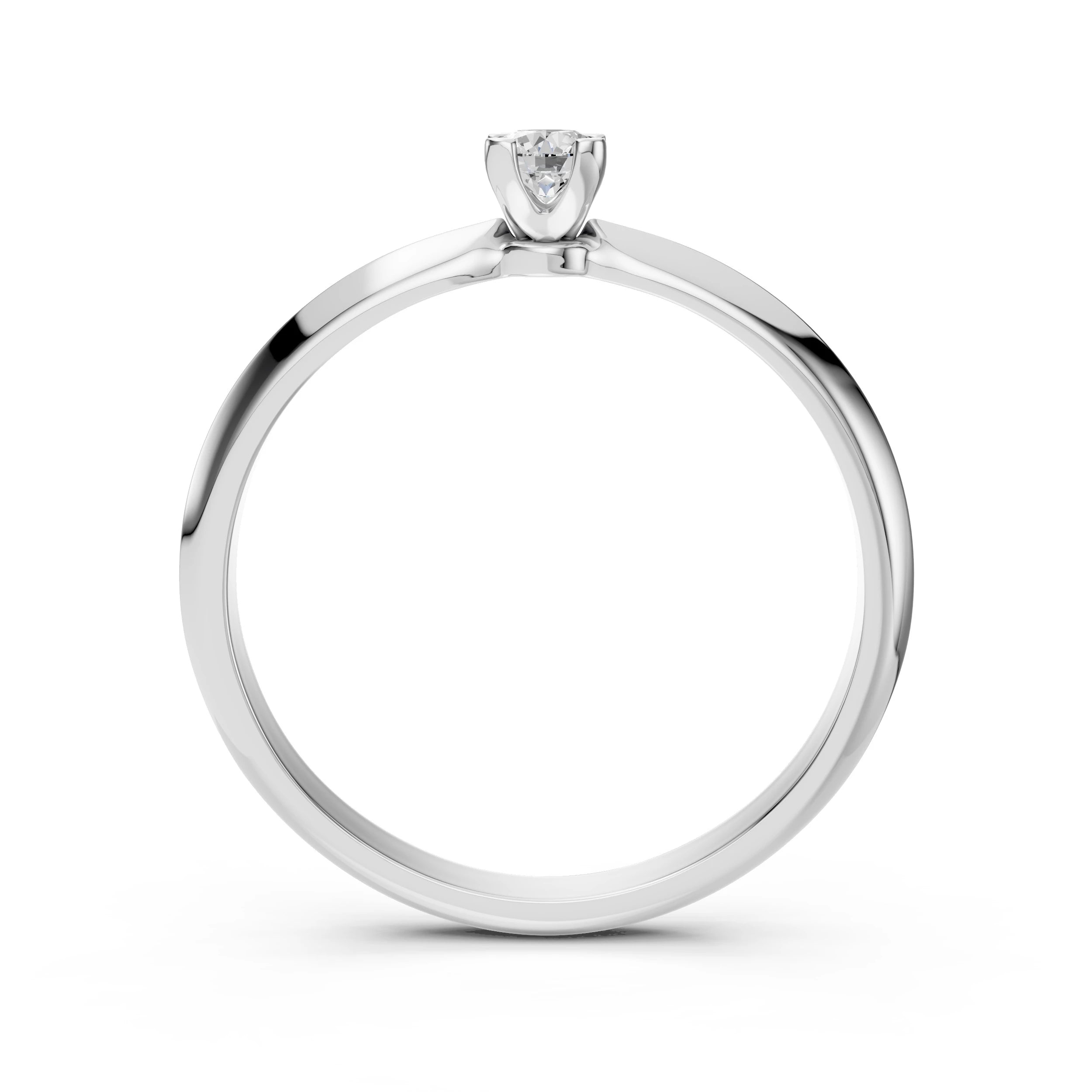 Inel de Logodnă Solitaire din Aur, Diamant Rotund Briliant 0.15 CT