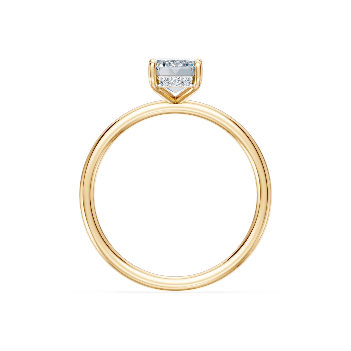 Inel de Logodnă Solitaire din Aur, Diamant Emerald 1,50 CT