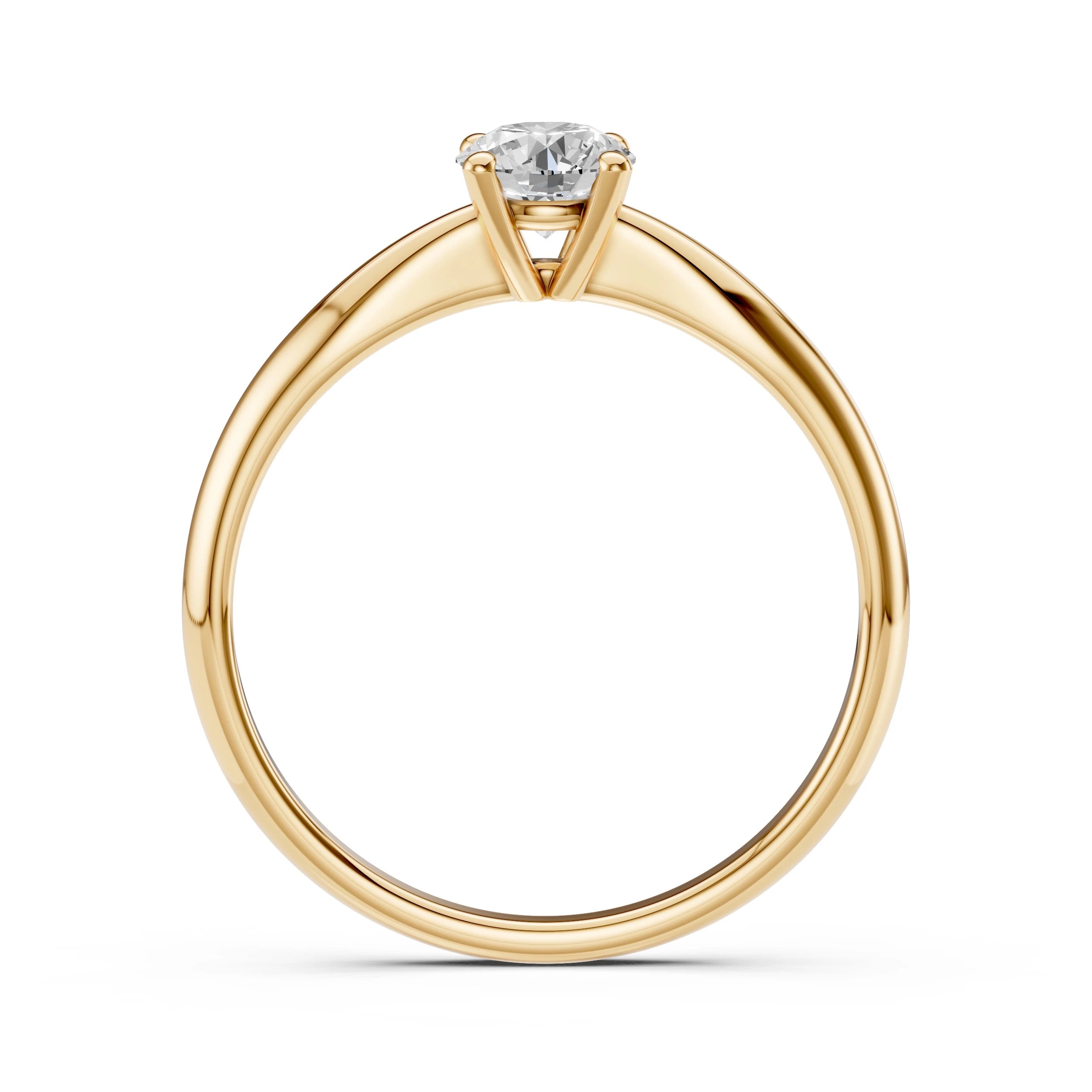 Inel de Logodnă Solitaire din Aur, Diamant Rotund Briliant 0.50 CT