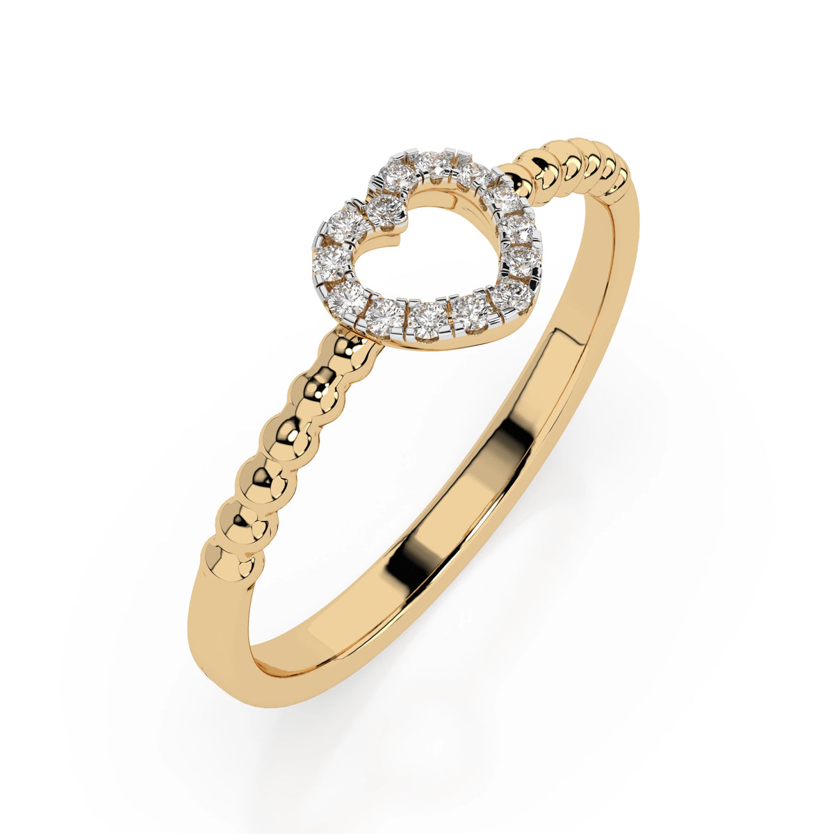 Inel din Aur cu Diamante, Forma Rotund Briliant, 0,07 CT
