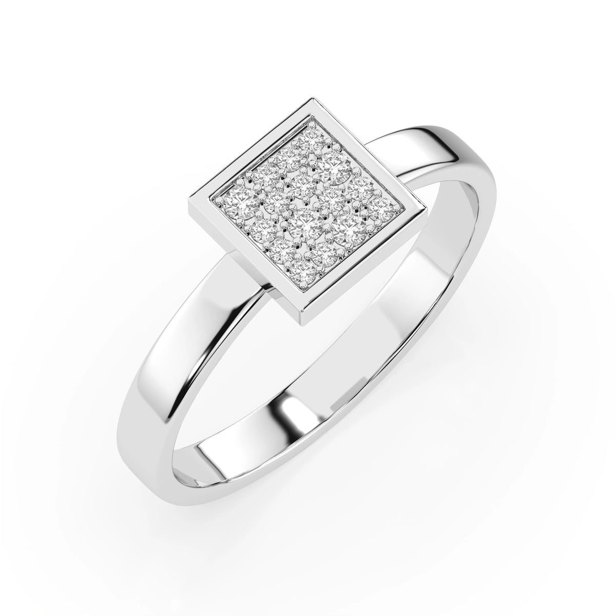 Inel din Aur cu Diamante, Forma Rotund Briliant, 0,13 CT