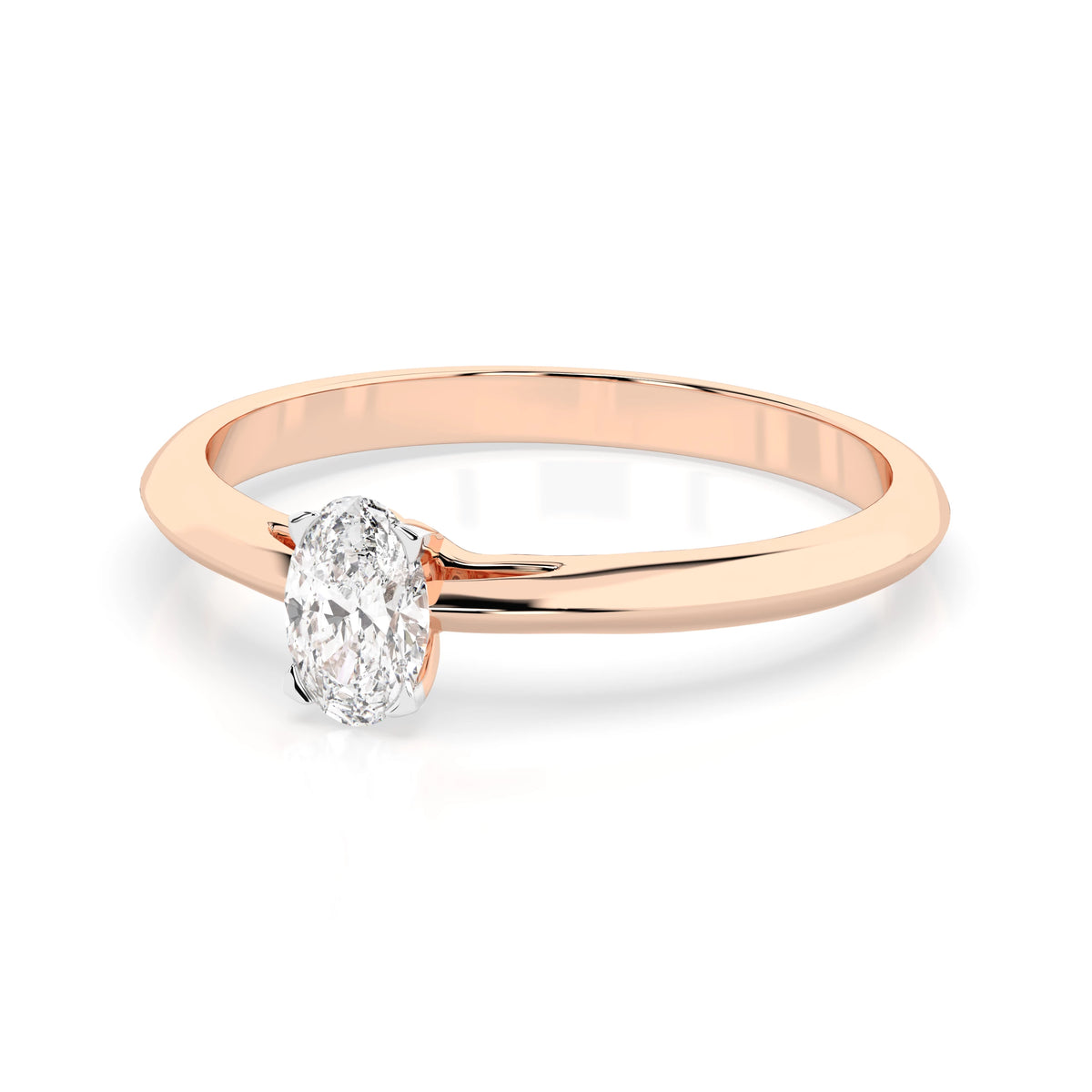 Inel de Logodnă Solitaire din Aur, Diamant Oval 0,30 CT