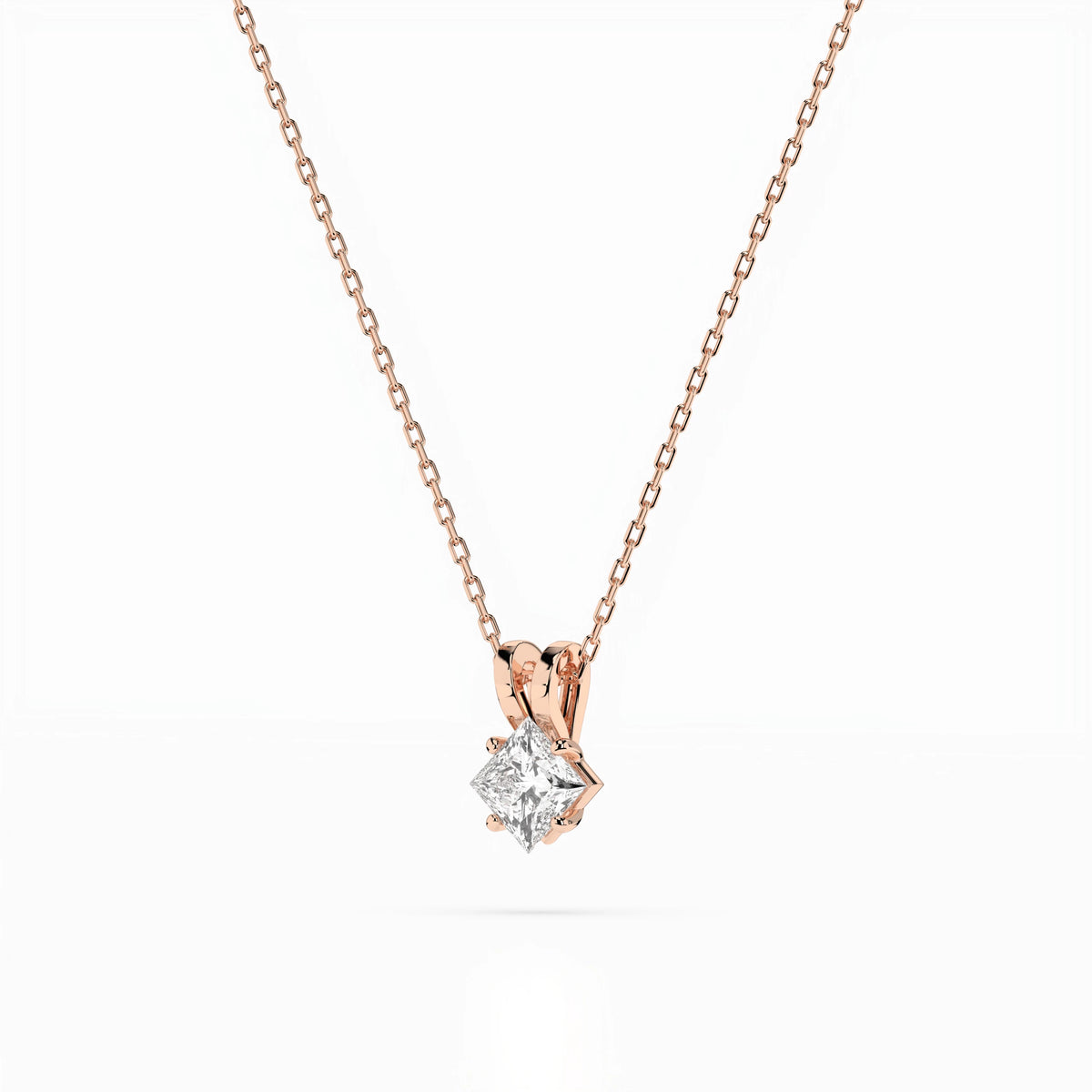 Colier din Aur cu Diamant, Forma Princess, 0,30 CT