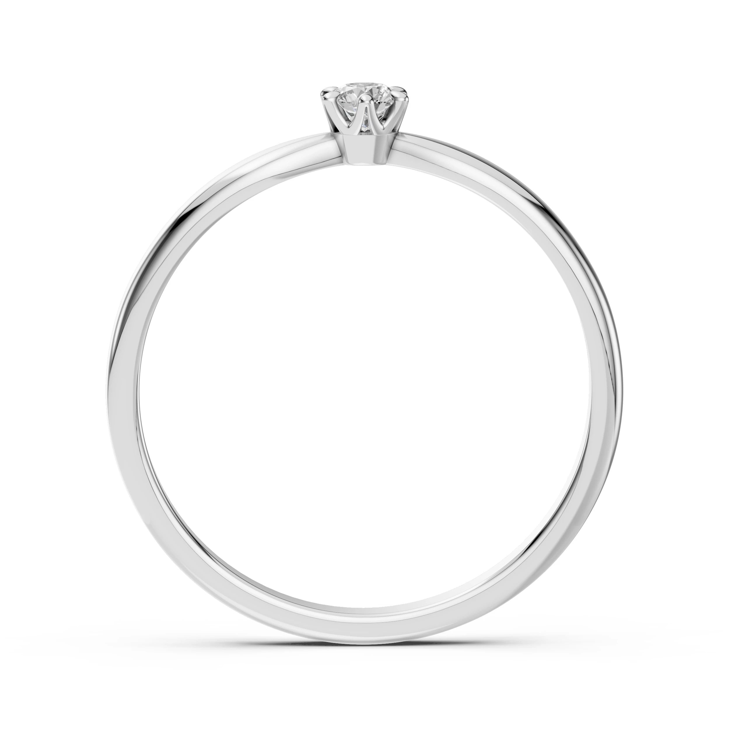 Inel de Logodnă Solitaire din Aur, Diamant Rotund Briliant 0.10 CT