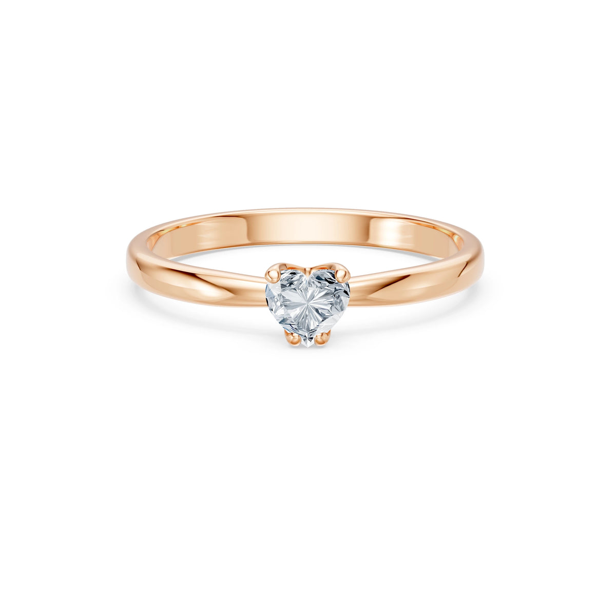 Inel de Logodnă Solitaire din Aur, Diamant Inimă 0,30 CT